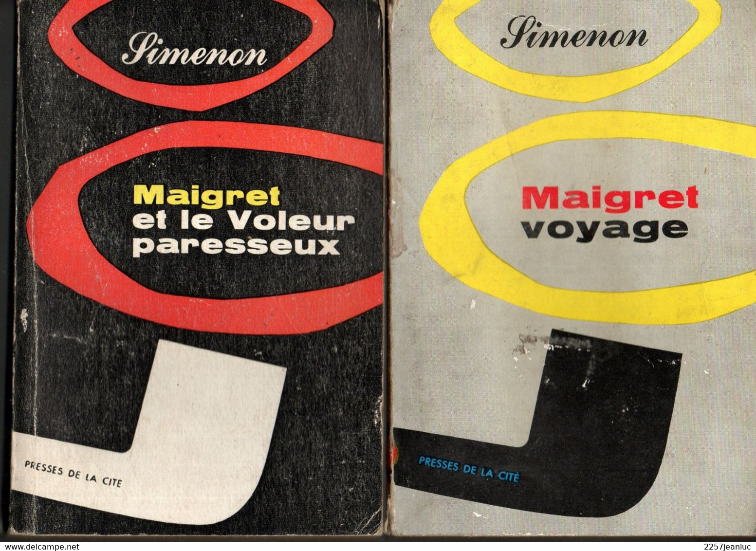 Lot 2 Romans  Policier - De G Simenon - Maigret Voyage Et Maigret Et Le Voleur Paresseux De 1957 & 1961 - Presses De La Cité