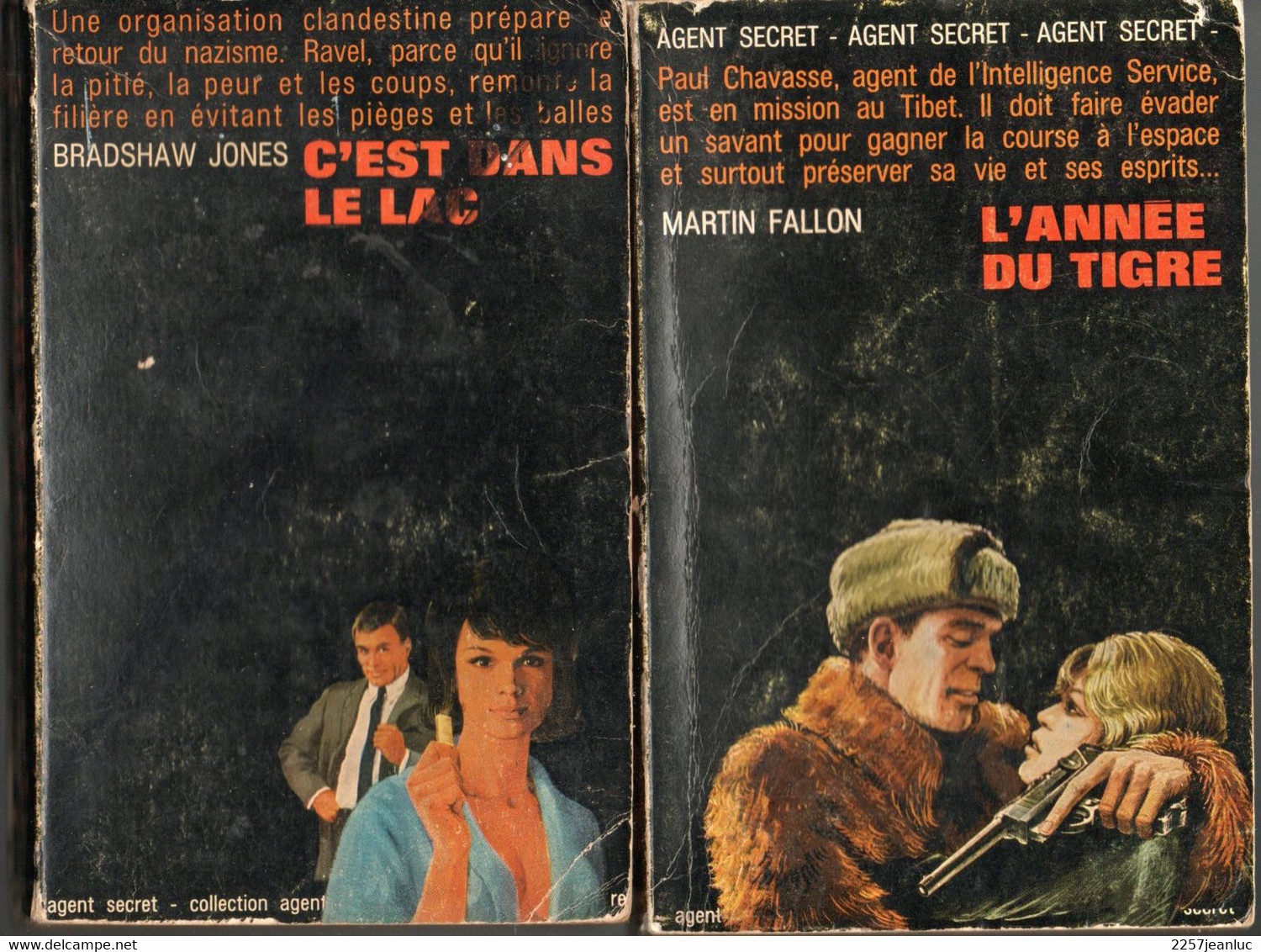 2 Romans Collection Agent Secret De 1964/65 Editions Robert Laffont * L'année Du Tigre & C'est Dans Le Lac * - Robert Laffont