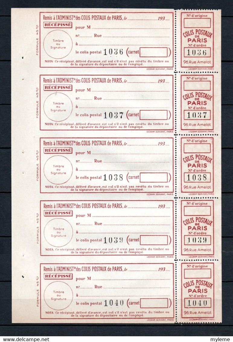Z10-14 France Colis Postaux De Paris Pour Paris N° 157 ** à 10% De Côte ( Référence Spink/Maury 2022/2023) - Autres & Non Classés