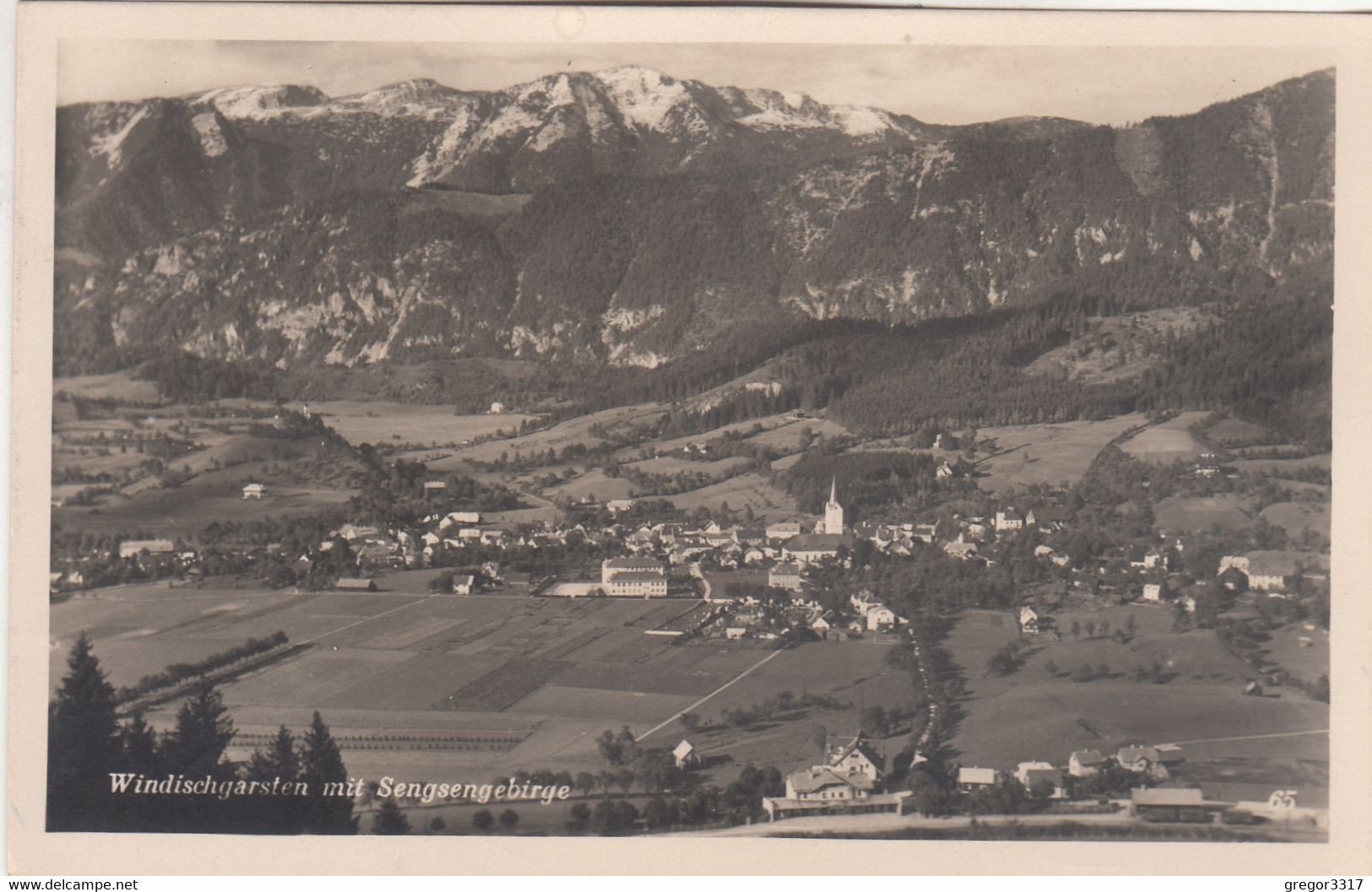 A8449) WINDISCHGARSTEN Mit Sengsengebirge - Häuser Felder - Kirche Im Hintergrund ALT ! 7.8.1950 - Windischgarsten