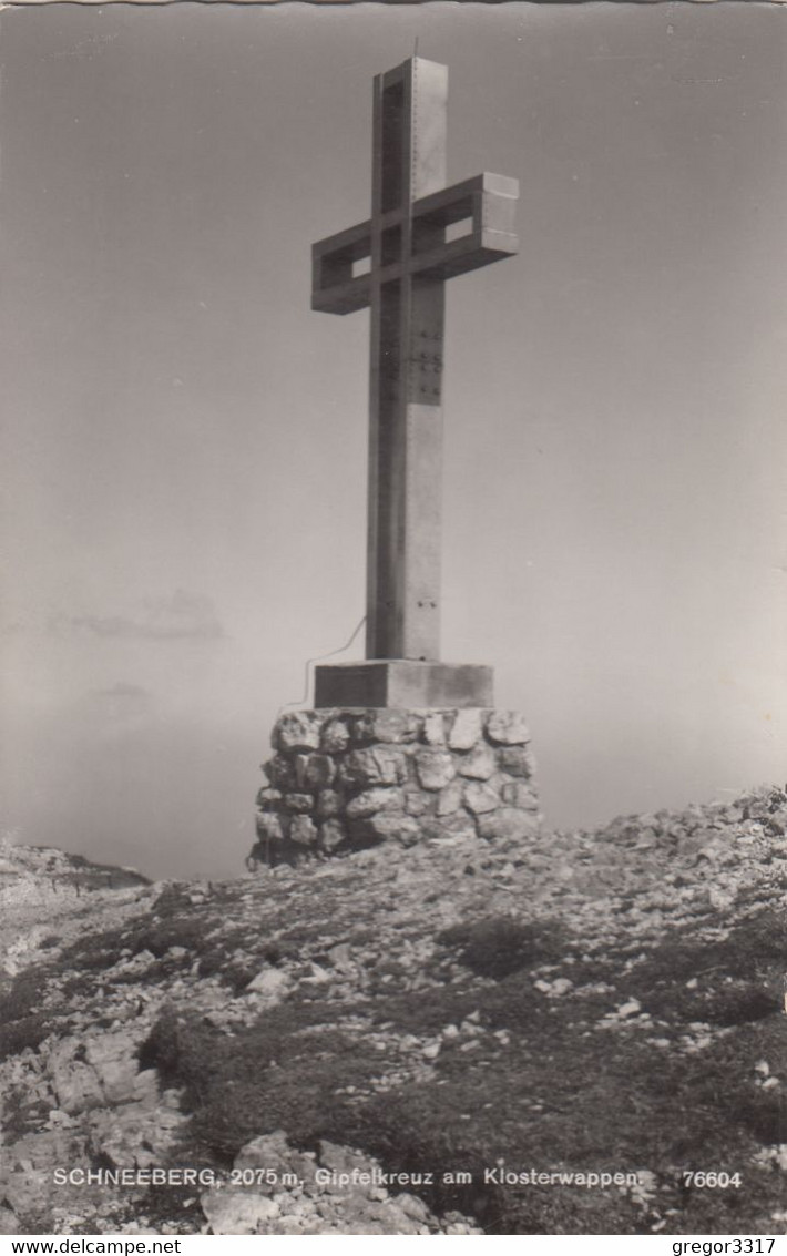 A8456) SCHNEEBERG - Gipfelkreuz Am KLOSTERWAPPEN - Schneeberggebiet