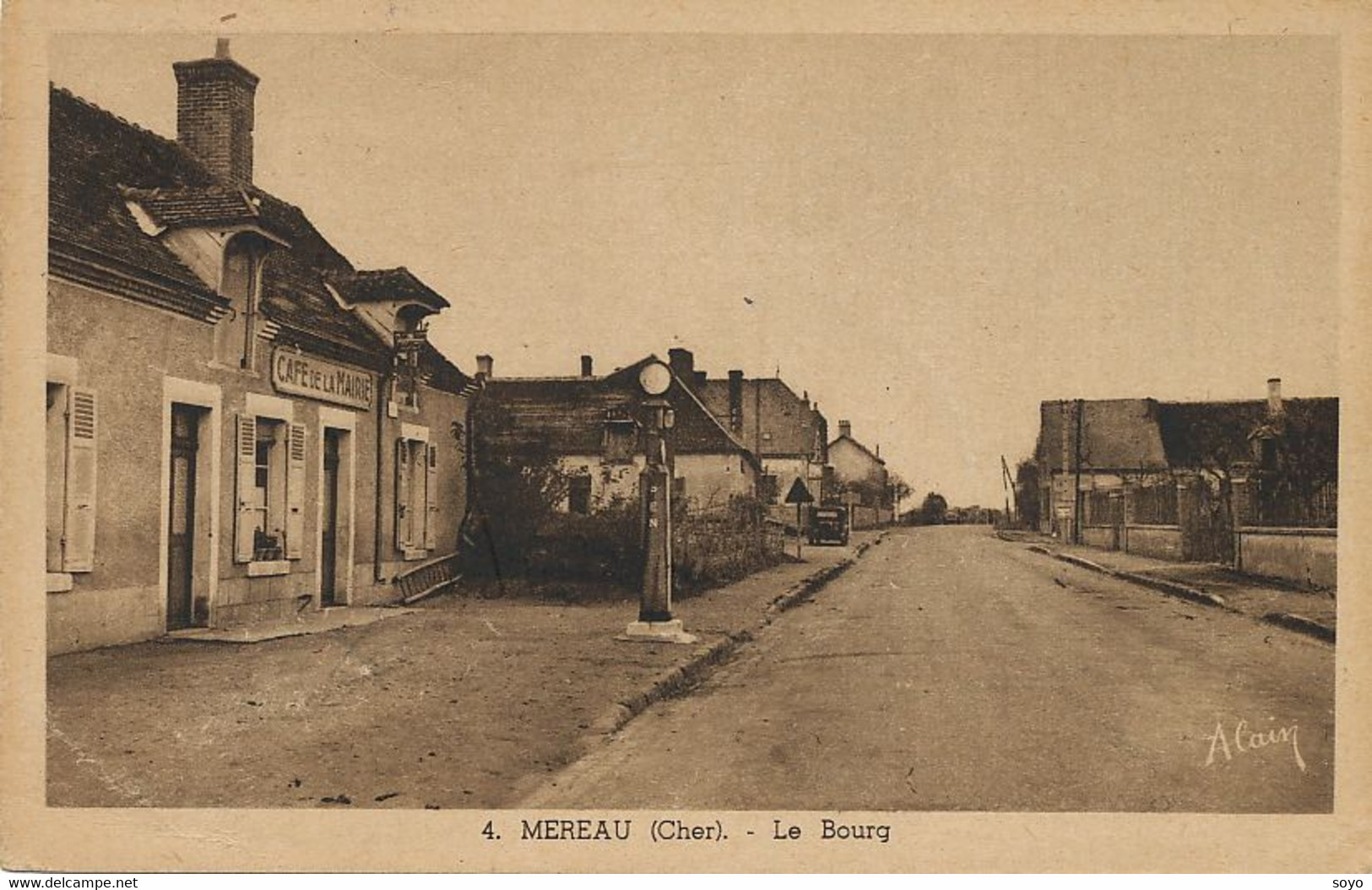 Pompe à Essence Café De La Mairie à Mereau Cher Cachet Mariane Gandon 1952 Petrol Station - Marchands