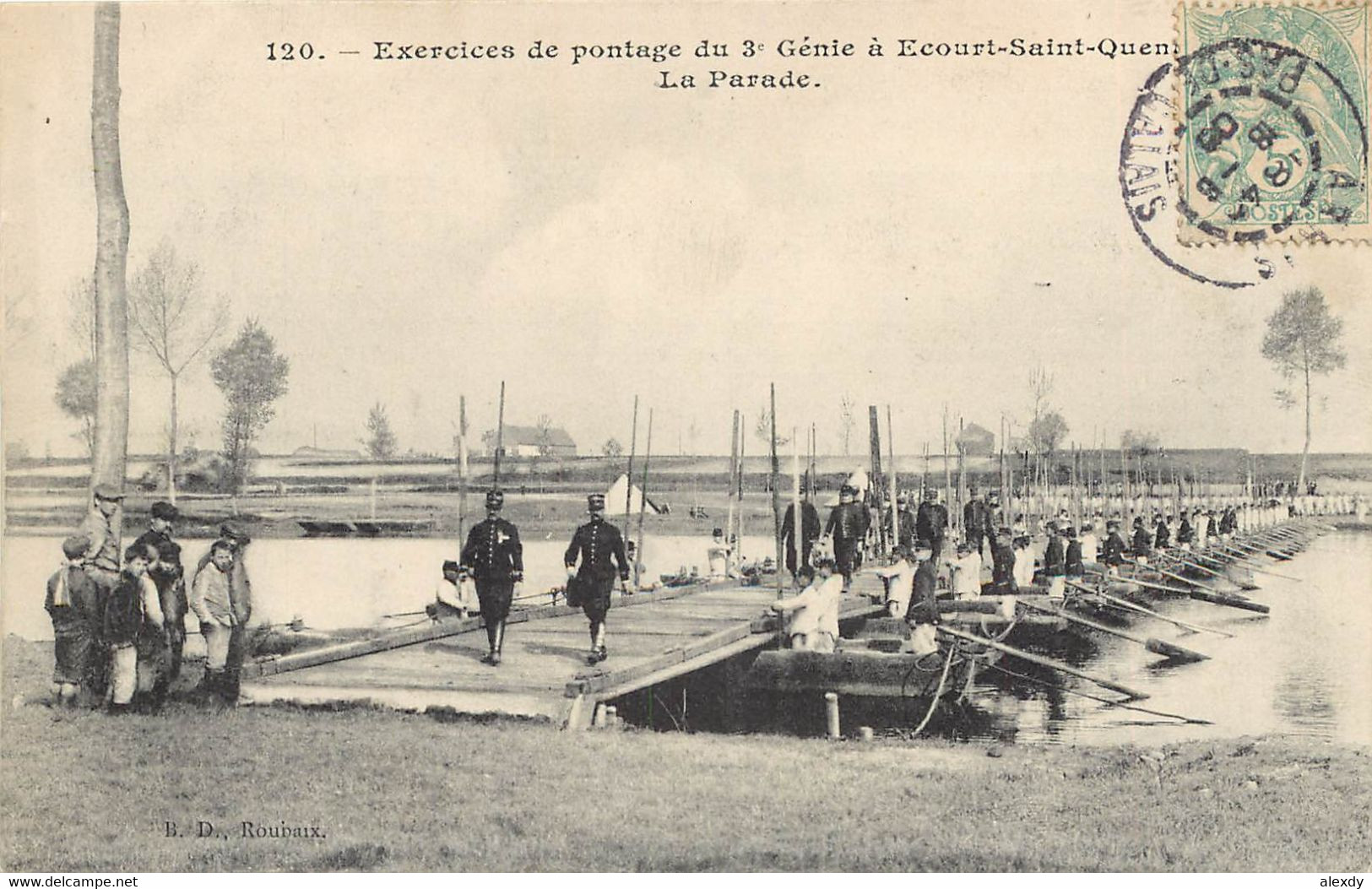 (D) 62 ECOURT-SAINT-QUENTIN. La Parade Exercices Pontage Du 3° Génie 1905 - Arras