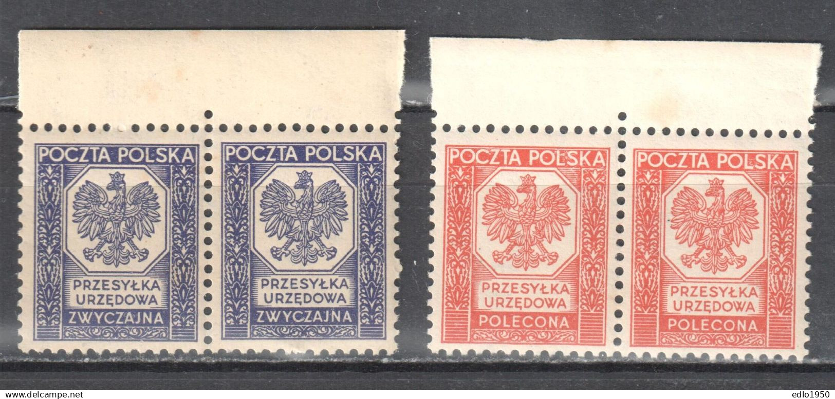 Poland 1935 Official Stamps - Mi.19-20 - Block Of 4 - MNH(**) - Postfrisch - Dienstmarken