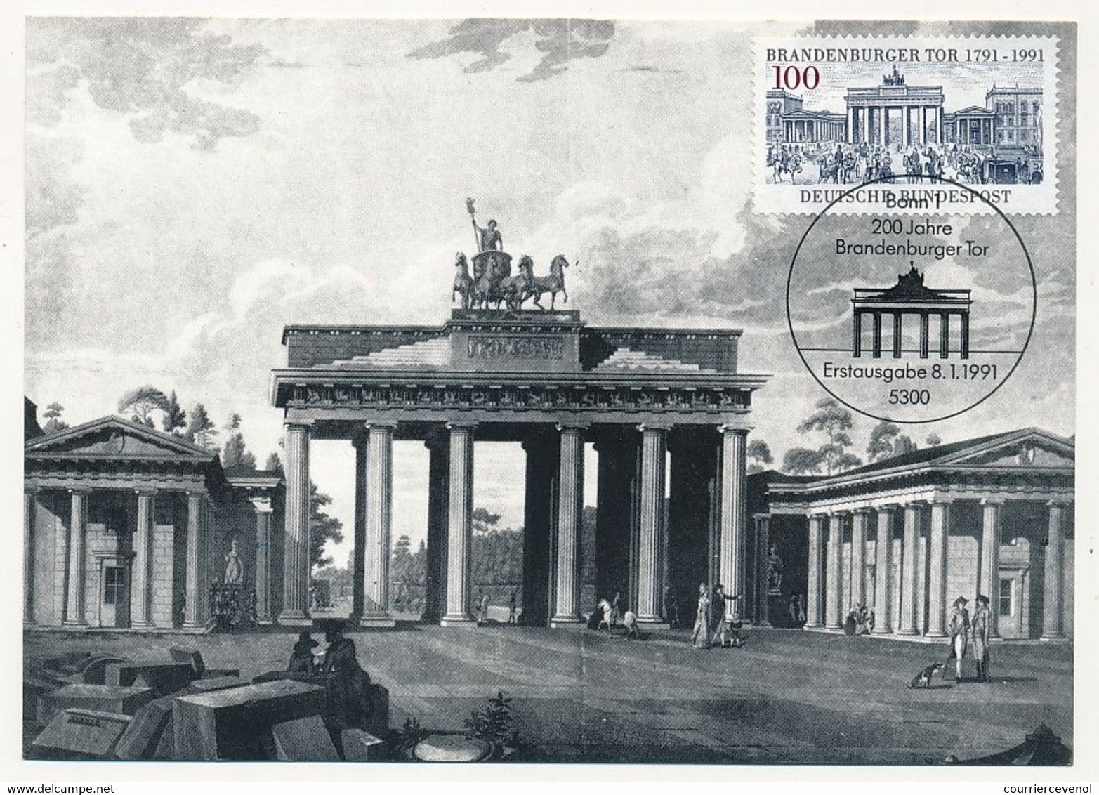 ALLEMAGNE - Carte Maximum - 200eme Anniversaire Porte De Brandebourg - 8/1/1991 - Other & Unclassified