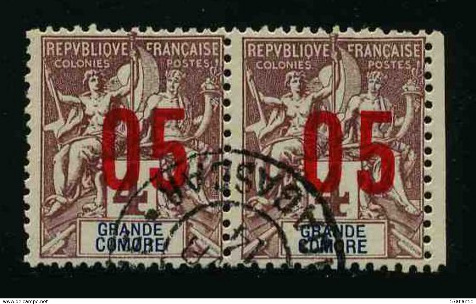 GRANDE COMORE - COLONIE FRANCAISE - YT 21 ET 21A - CHIFFRES ESPACES - TIMBRES OBLITERES - Oblitérés