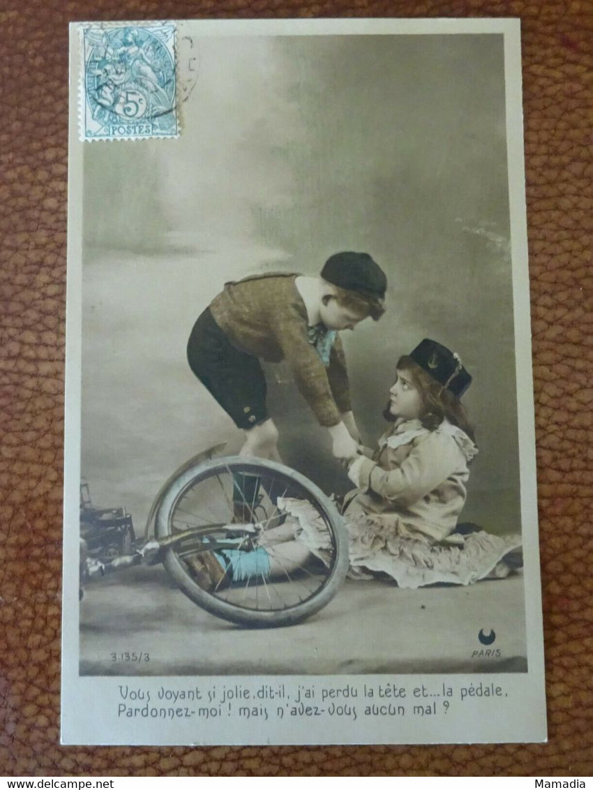 CARTE POSTALE ANCIENNE Série IDYLLE ENFANTINE LOT DE 5 CARTES ANNEES 1920 ?