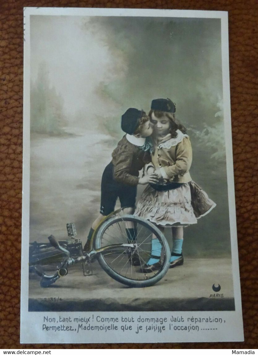 CARTE POSTALE ANCIENNE Série IDYLLE ENFANTINE LOT DE 5 CARTES ANNEES 1920 ?