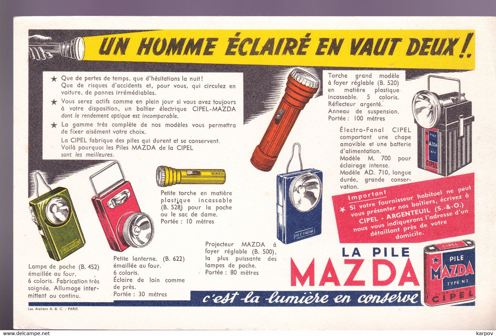 BUVARDS -LA PILE MAZDA - Batterien