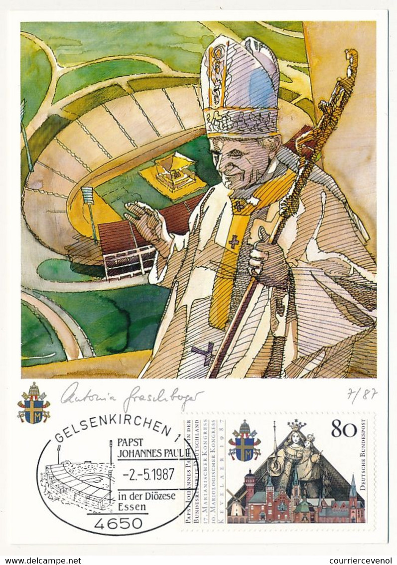 ALLEMAGNE - 2 Cartes - Voyage Du Pape Jean Paul II - Essen - Münster - 2/5/1987 - Briefe U. Dokumente