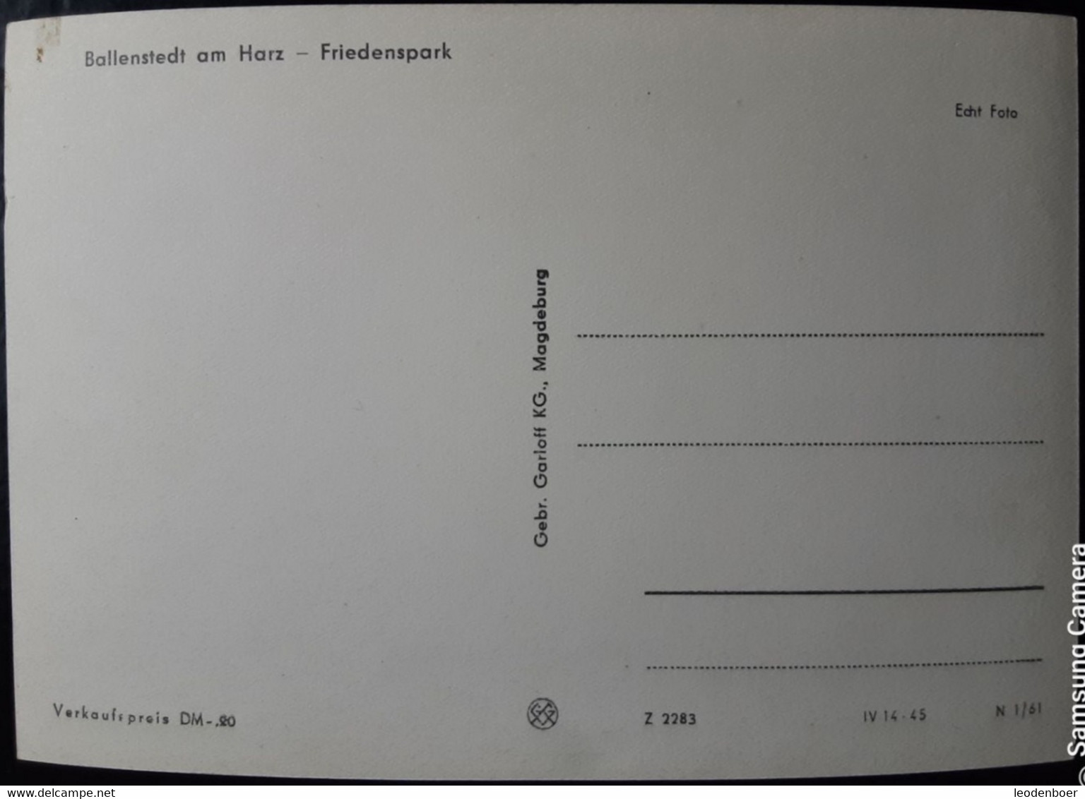 Ballenstedt - Friedenspark - N 1/61 - Ballenstedt