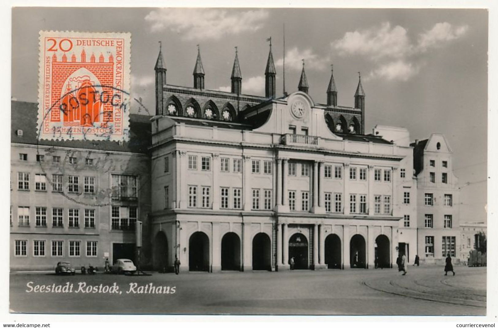 ALLEMAGNE EST - Carte Maximum - Seestadt Rostock, Rathaus - 13/4/1959 - Maximum Cards
