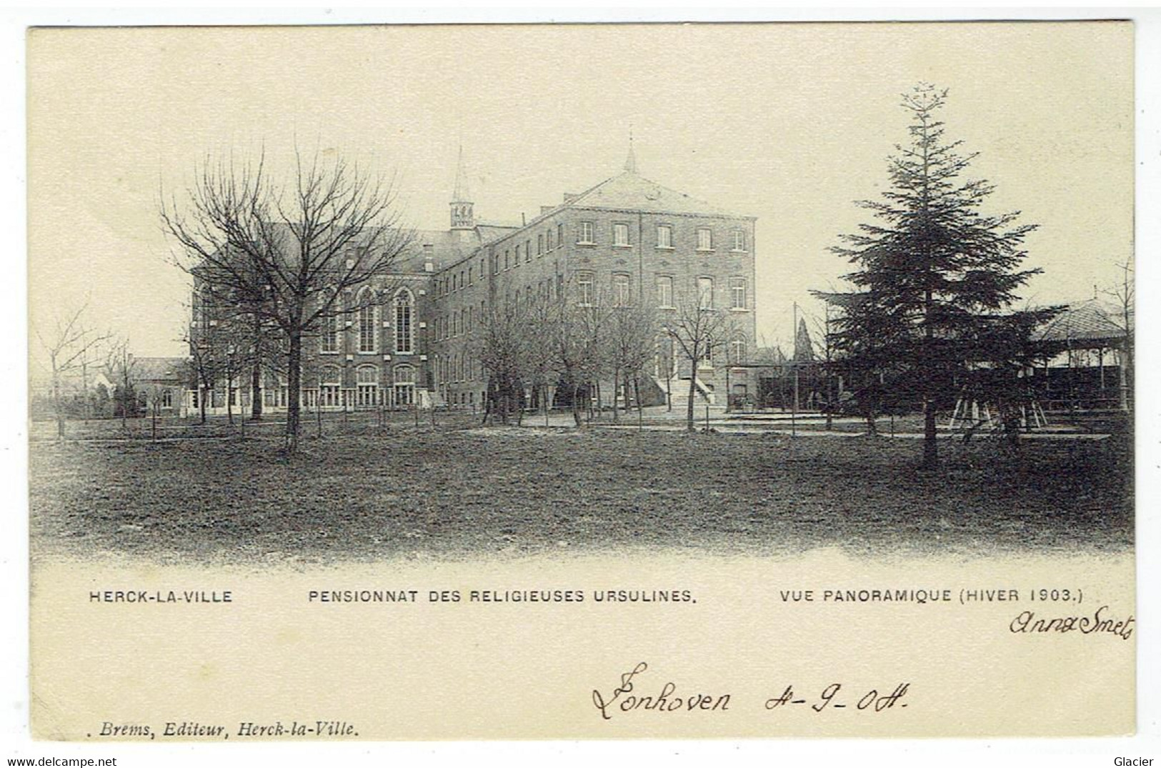 HERCK-la-VILLE - Pensionnat Des Religieuses Ursulines - Vue Panoramique ( Hiver 1903 ) - Herk-de-Stad