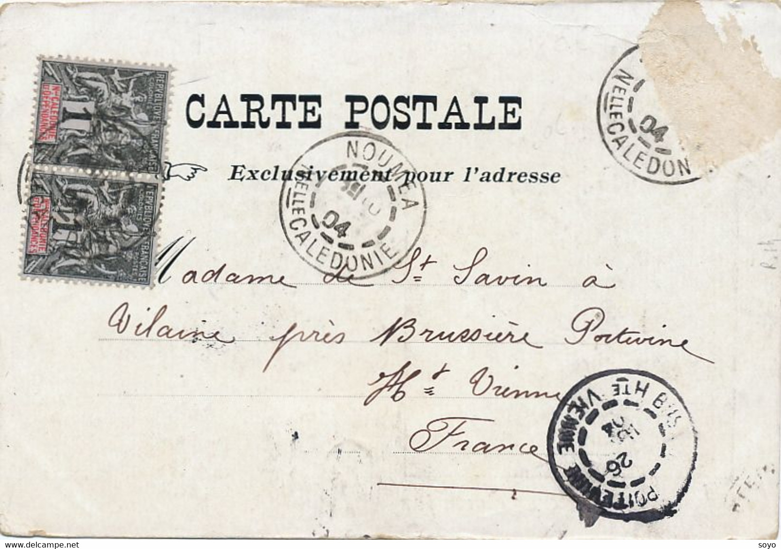 Nouvelle Calédonie Musique Transportation Kiosque  Convict Bagnard Bagne Timbre Vilaine Bussières Poitevine 1904 - Prigione E Prigionieri