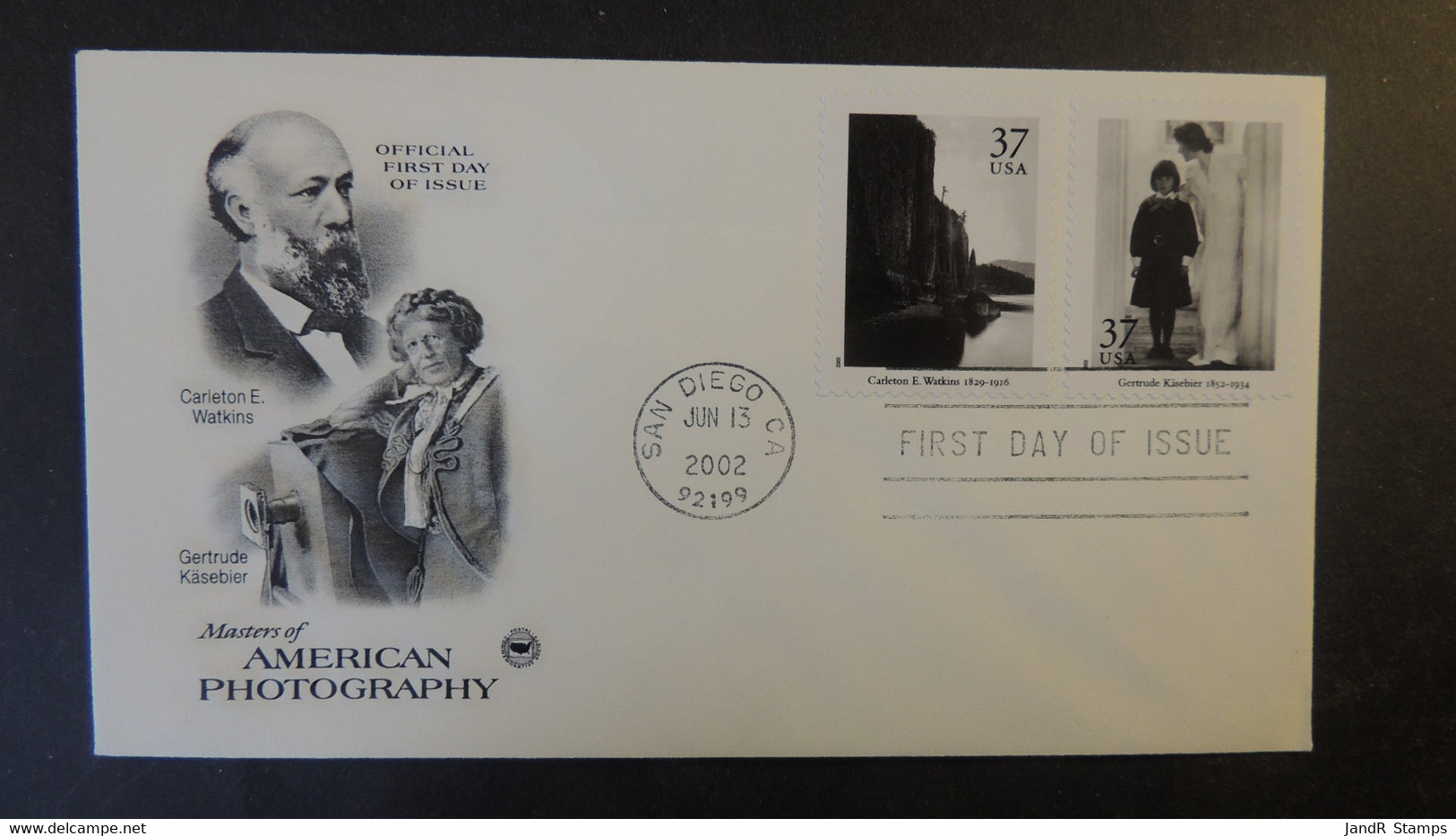 USA 2002 FDC Photography Gertrude Kasabier Carleton Watkins San Diego Postmark Good Used - 2001-2010