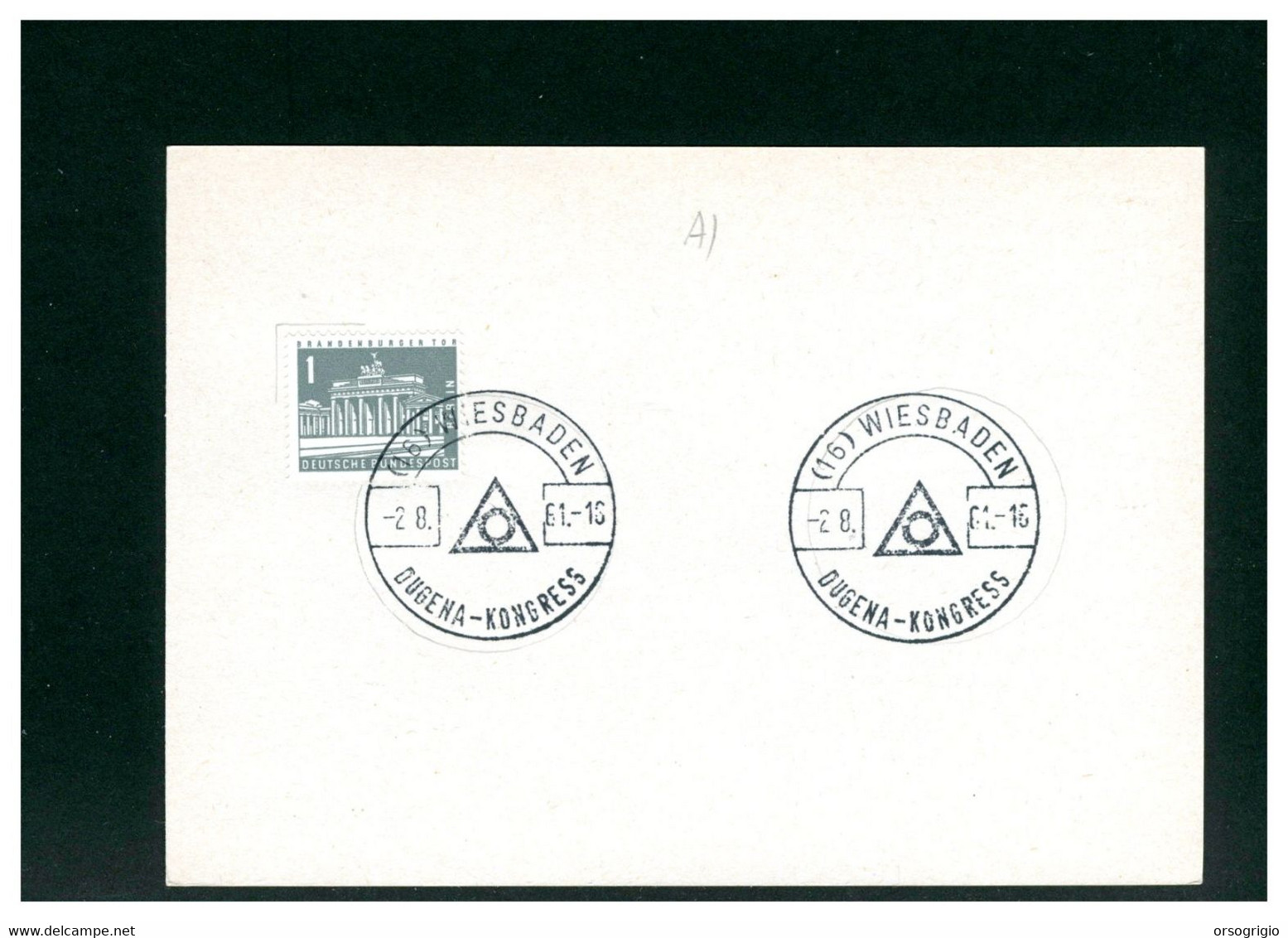 GERMANIA -  Wiesbaden Dugena Kongress Sonderstempel 1961 - Horlogerie