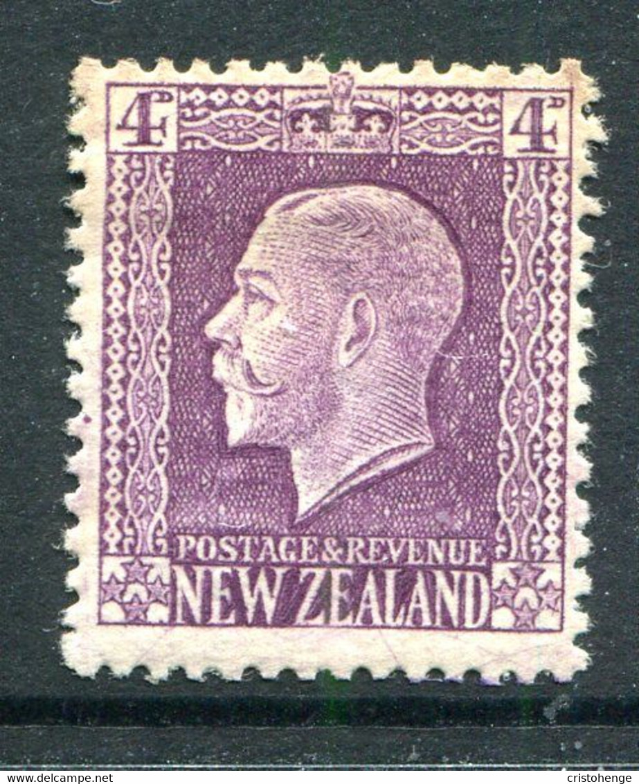 New Zealand 1915-30 KGV - Recess - P.14 X 13½ - 4d Violet - Shade - HM (SG 422) - Unused Stamps