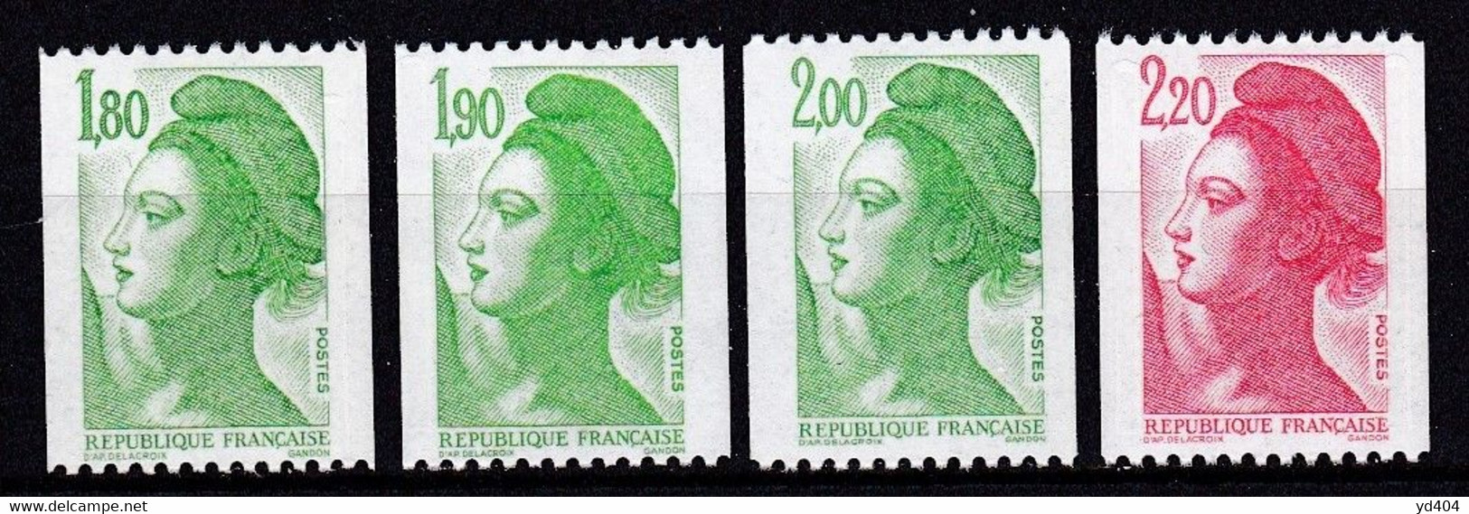 FR1715- FRANCE – COIL STAMPS – 1985-87 - LIBERTE OF DELACROIX – Y&T # 2378→2487 MNH 4,50 € - Roulettes