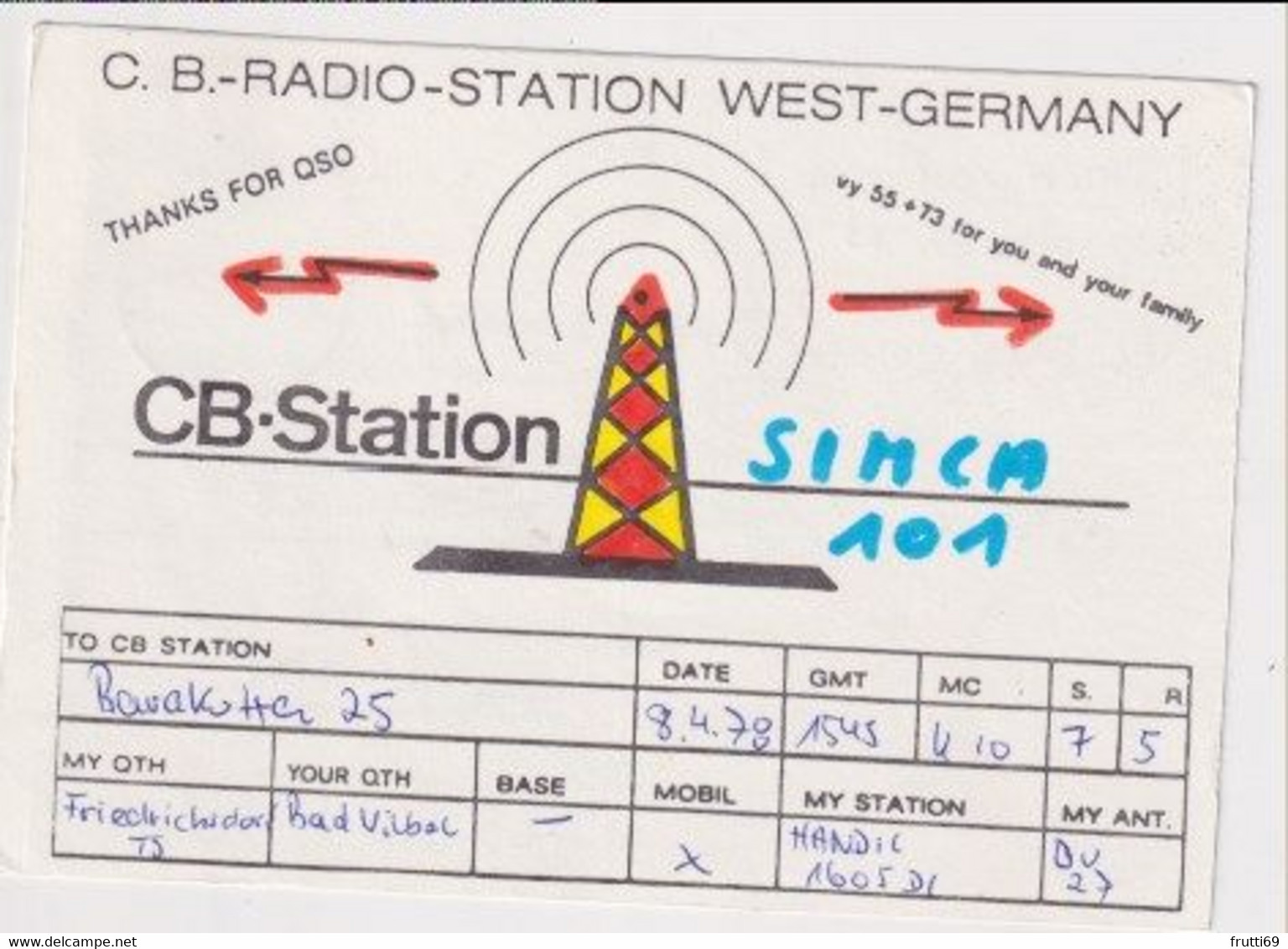 AK 037435 QSL - Germany - Friedrichsdorf - Radio