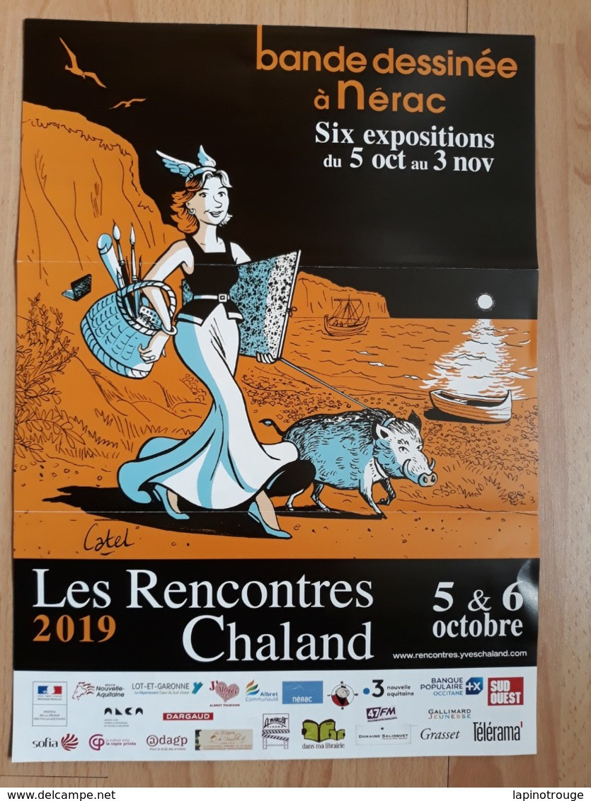 Affiche CATEL Festival BD Nérac 2019 (Le Roman Des Goscinny Astérix... - Affiches & Offsets