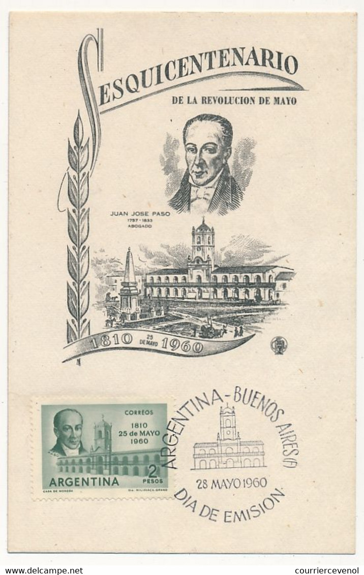 ARGENTINE - Document - Juan Jose Paso - 28 Mai 1960 - Buenos Aires - Storia Postale