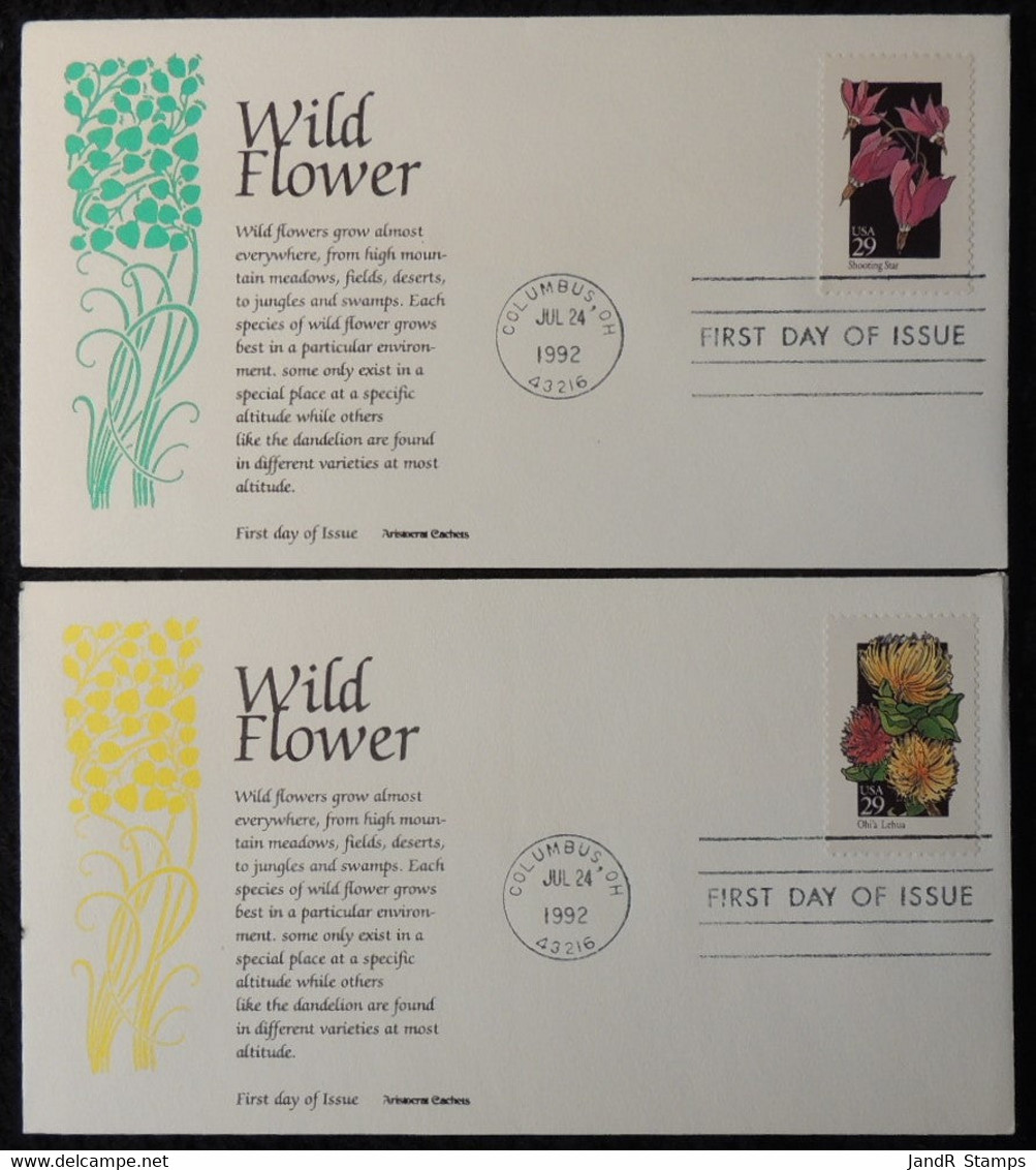 USA 1992 FDC Wild Flower Shooting Star Ohi's Lehua Columbus Postmark - 1991-2000