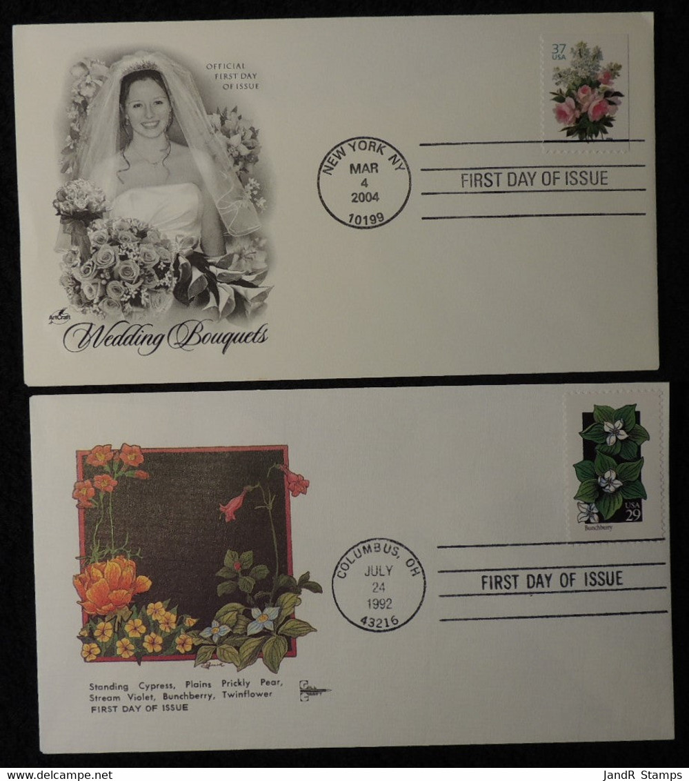 USA 1992 2004 FDC Flowers Bunchberry Wedding Bouquets - 1991-2000