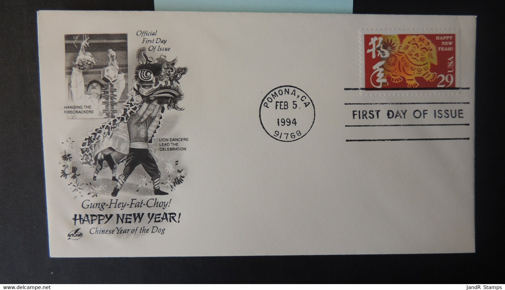 USA 1994 FDC Happy New Year Of The Dog Lunar Pamona Postmark Good Used - 1991-2000