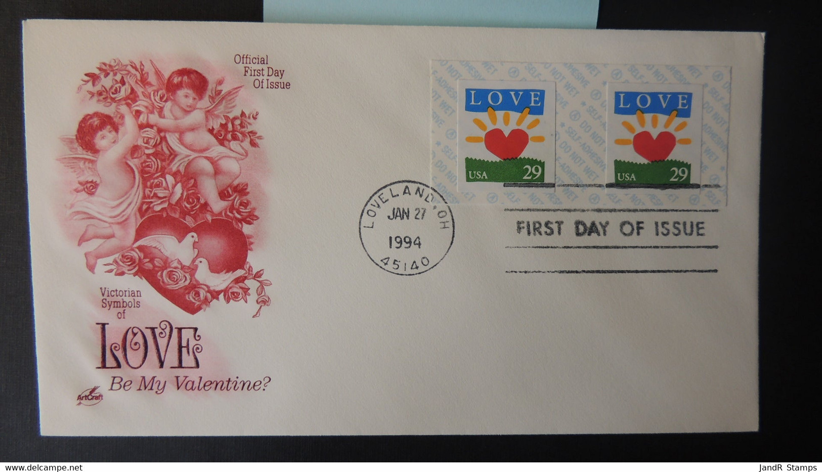 USA 1994 FDC Love Valentine Birds Cherubs Loveland Postmark Good Used #3 - 1991-2000