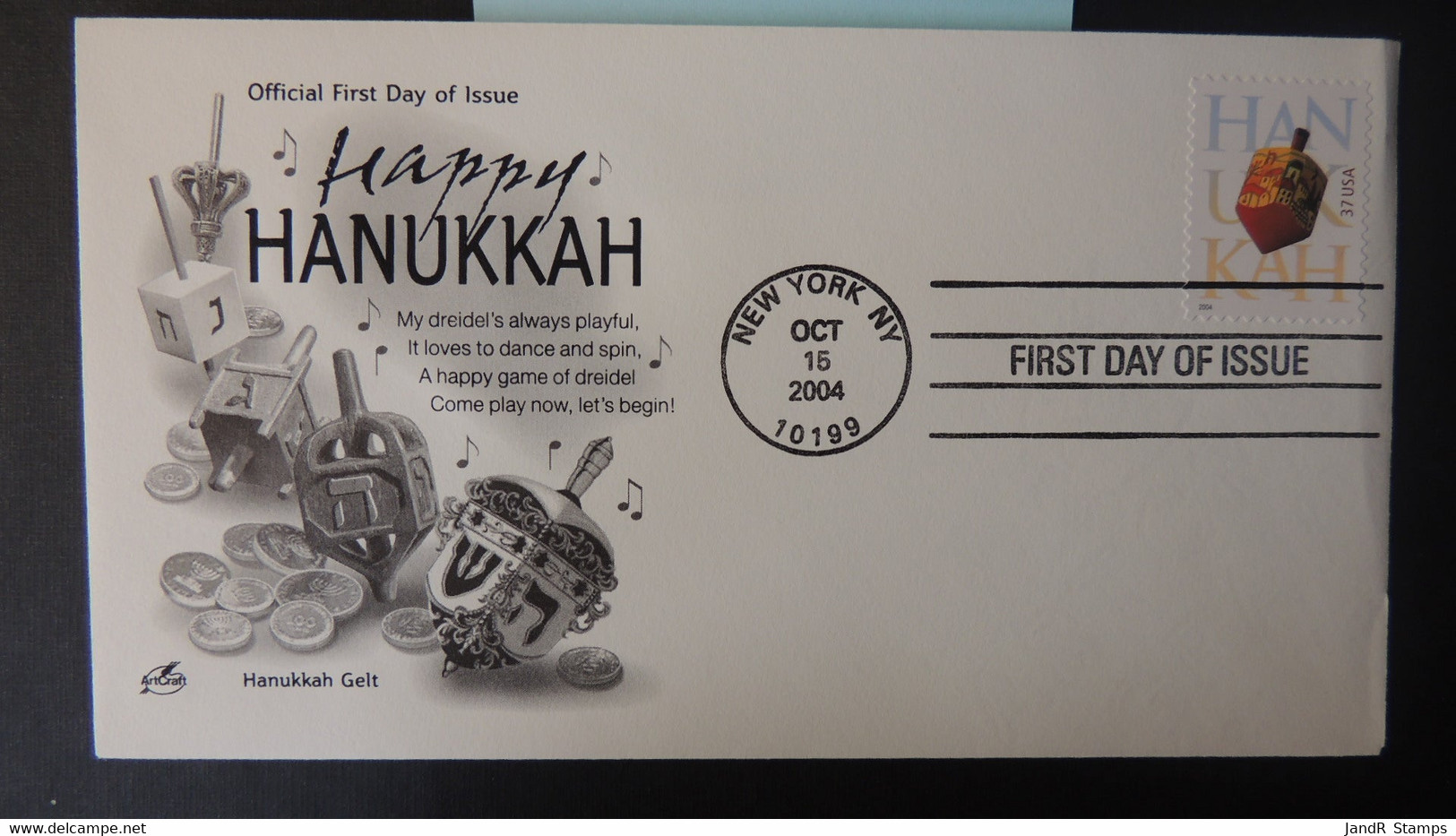 USA 2003 FDC Artcraft Happy Hanukkah Judaica New York Postmark Good Used - 2001-2010
