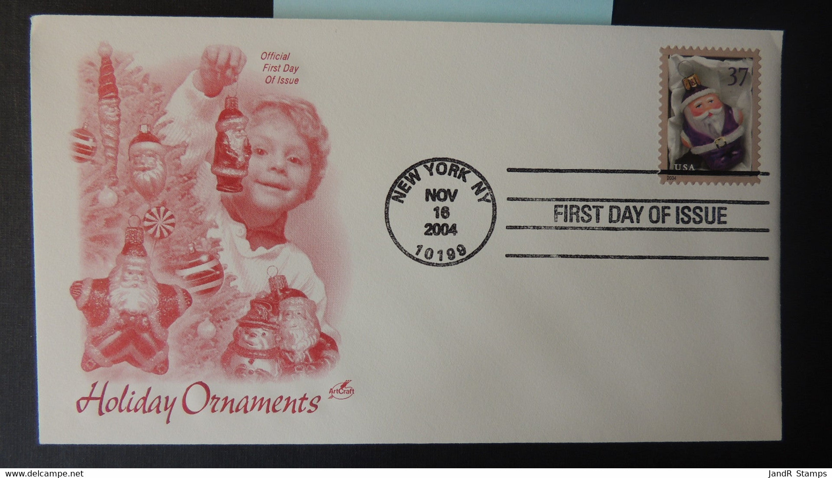 USA 2004 FDC Artcraft Christmas Religion Children Ornaments New York Postmark Good Used - 2001-2010