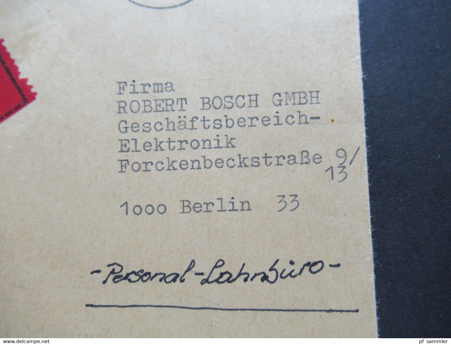 Berlin (West) 1975 Industrie U. Technik Nr.506 (2) MeF Eilzustellung Expres Berlin Ortsbrief An Die Robert Bosch GmbH - Lettres & Documents