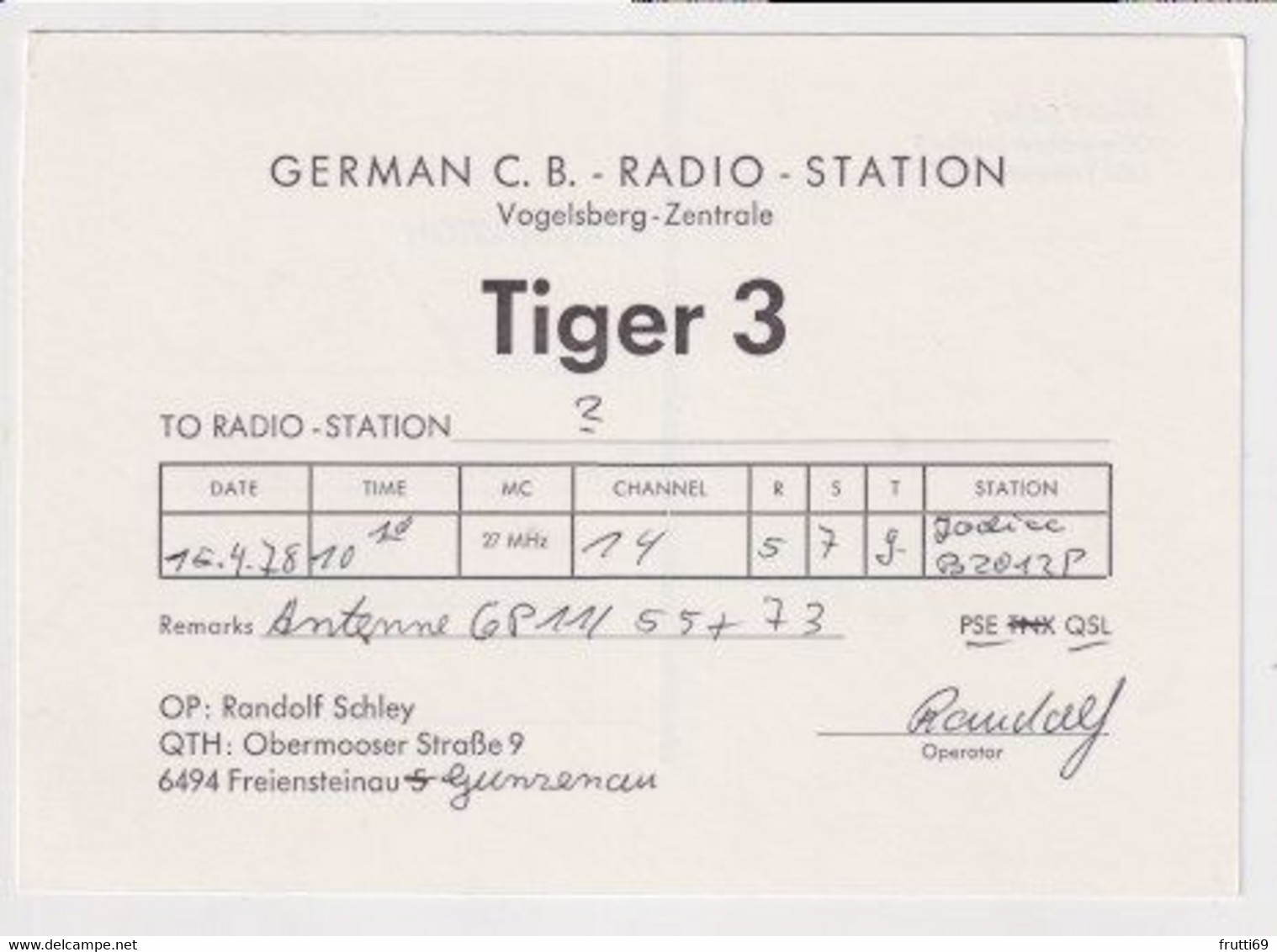 AK 037464 QSL - Germany - Freiensteinau - Radio