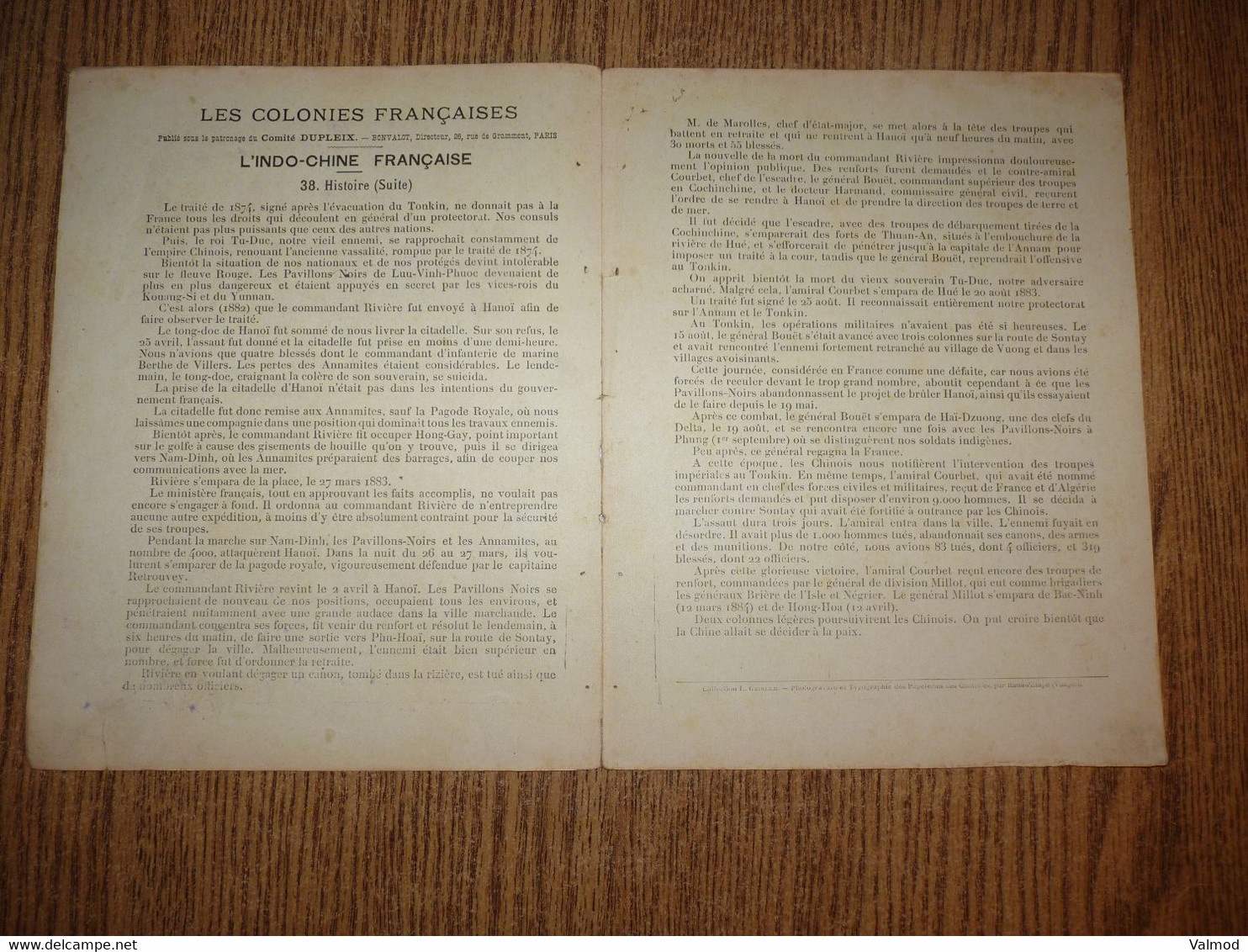 Protège-Cahier/Couverture "Les Colonies Françaises-Assaut De Son-Tay"- Format Plié 22,2 X 17,5 Cm Environ. - Protège-cahiers