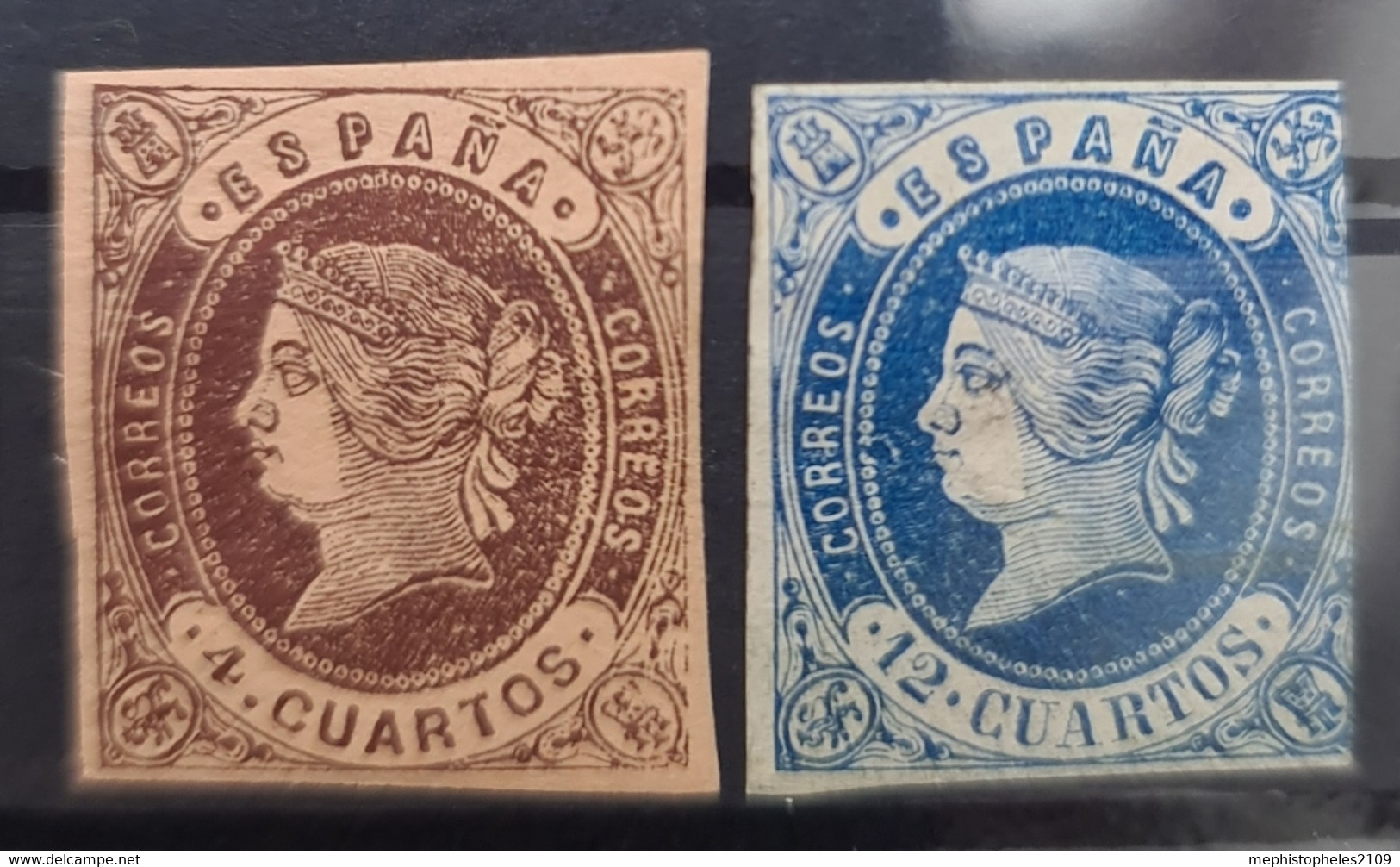 SPAIN 1862 - MLH - Sc# 56, 57 - Unused Stamps