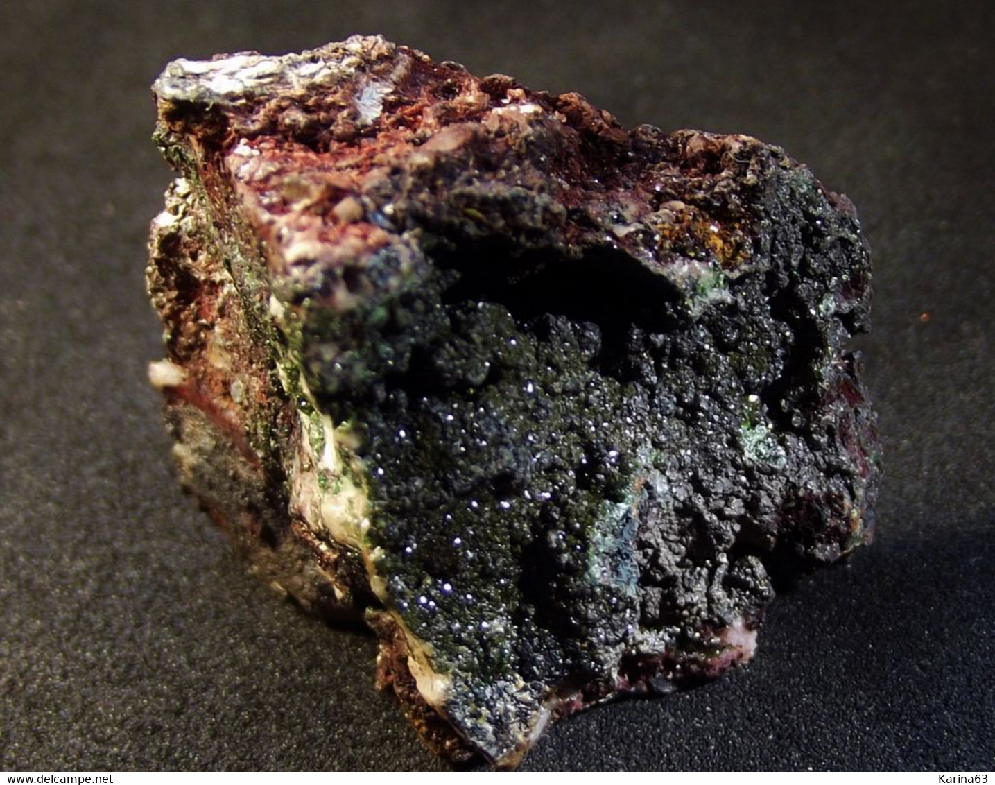 Libethenite  ( 3 X 3 X 2 Cm ) - Miguel Vacas Mine - Vila Viçosa Evora Distr. - Portugal - Minéraux