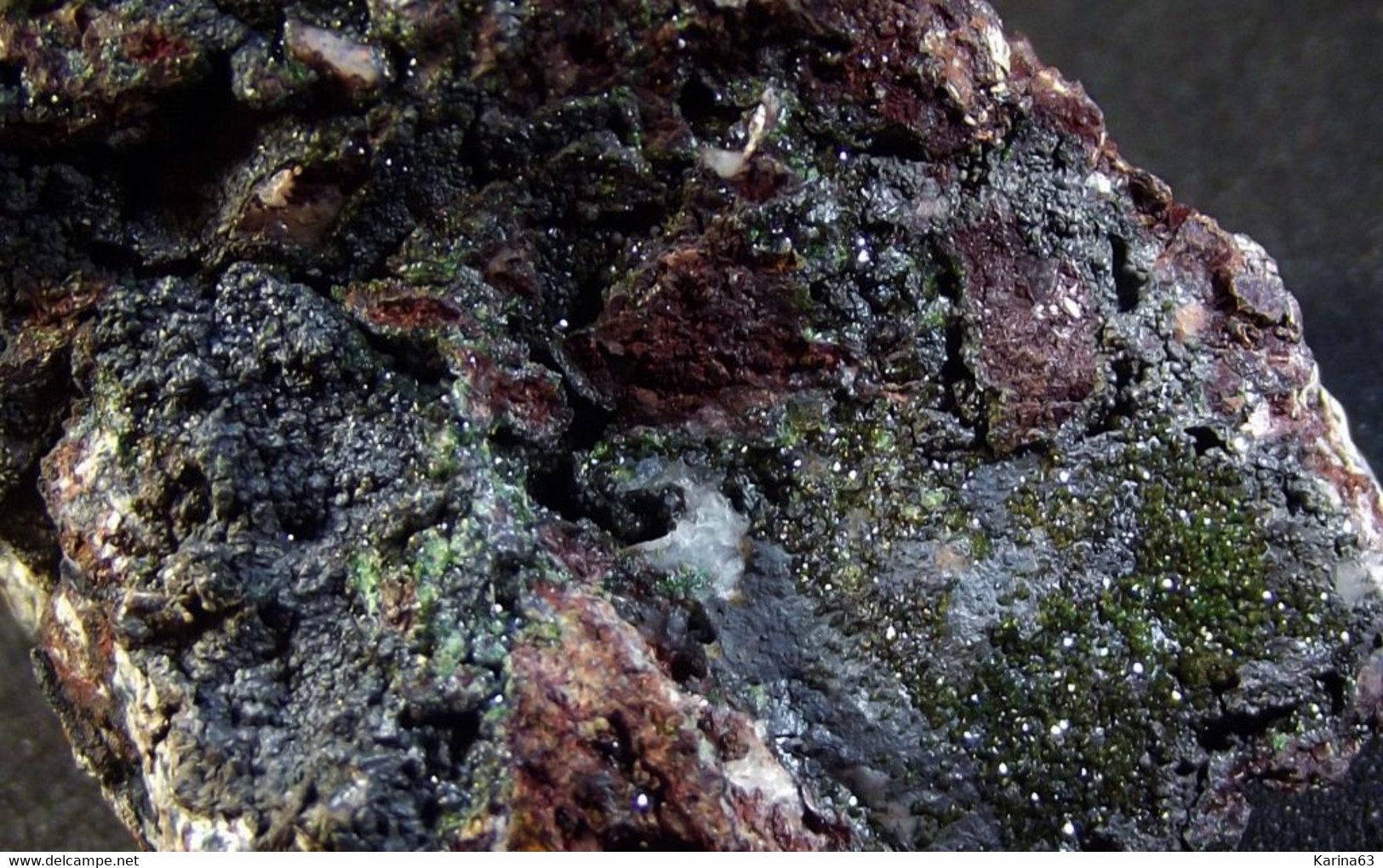 Libethenite  ( 3 X 3 X 2 Cm ) - Miguel Vacas Mine - Vila Viçosa Evora Distr. - Portugal - Minéraux