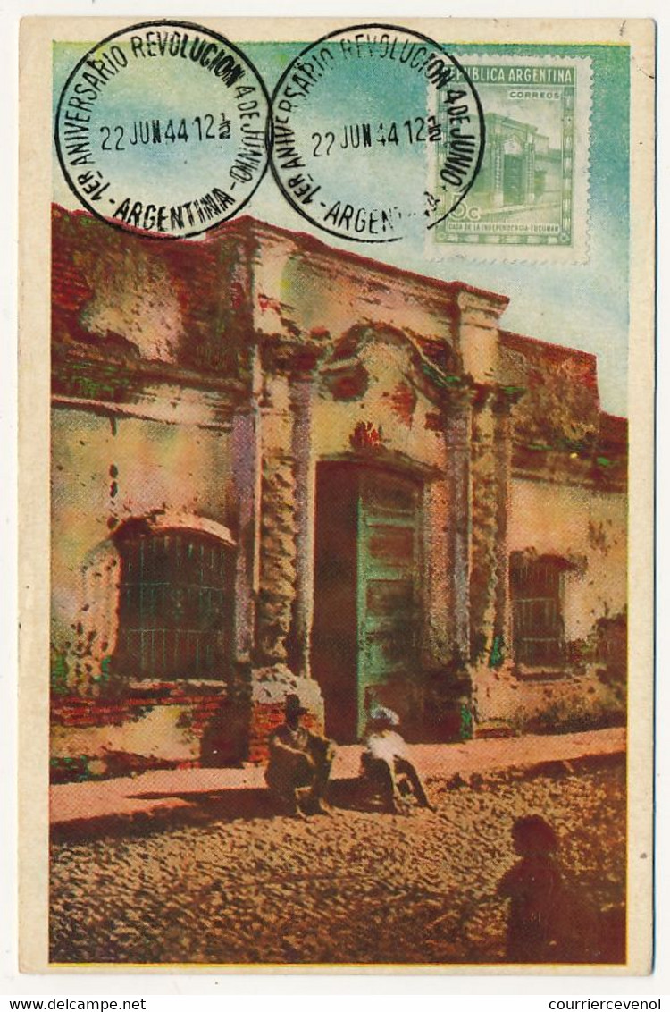 ARGENTINE - Document (fiche) - La Casa De Tucuman - Obl "1er Anniversario Revolution 4 De Junio" 1944 - Storia Postale