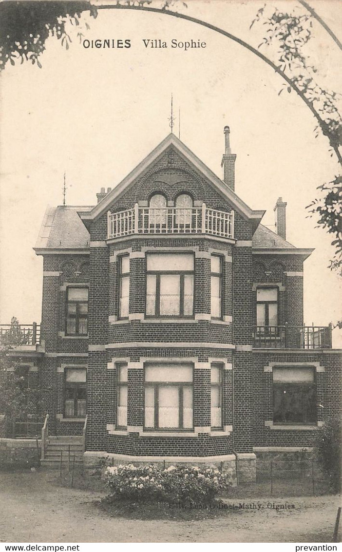 OIGNIES - Villa Sophie - Carte Circulé En 1913 - Aiseau-Presles