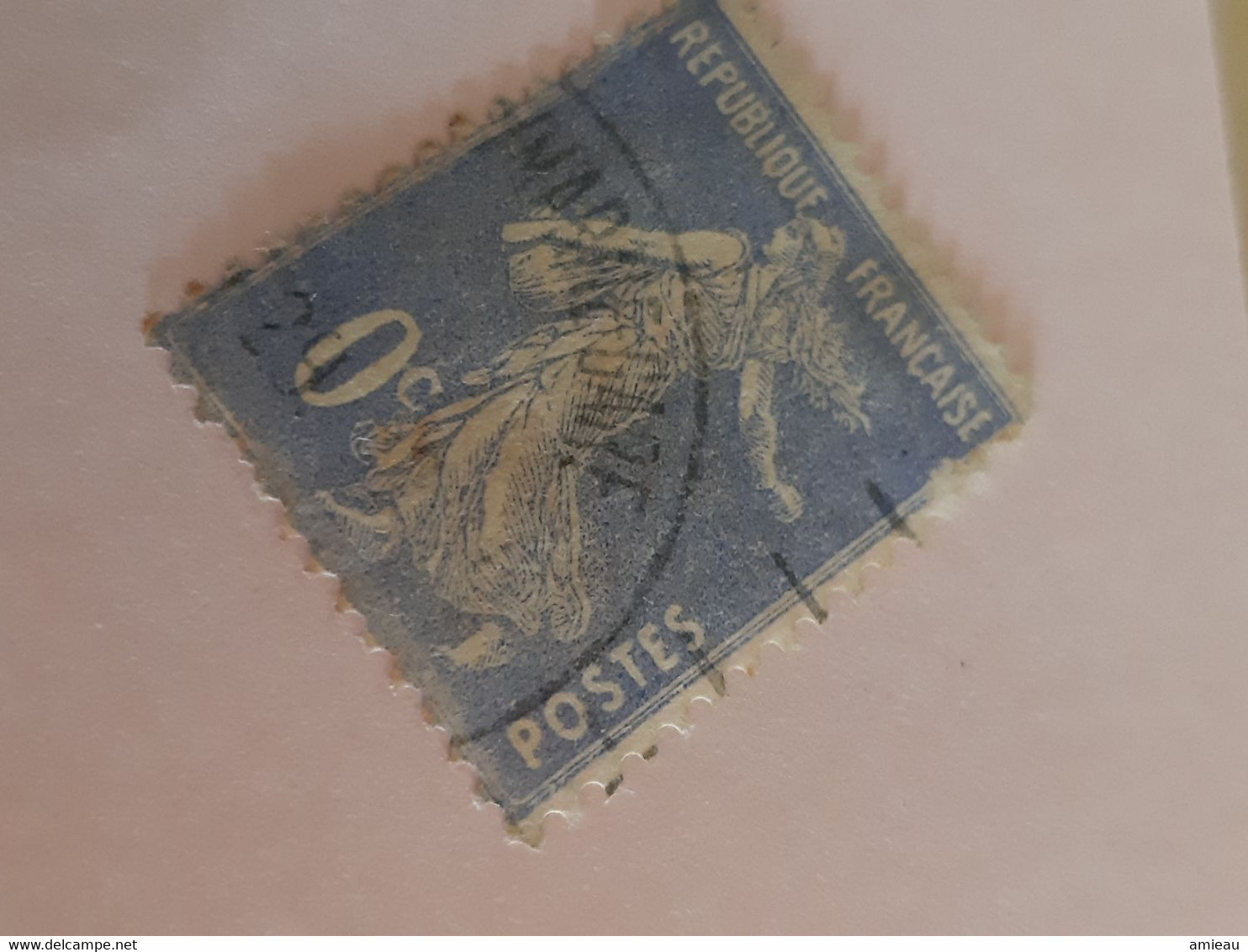 Vieux   Introuvable   Timbre Semeuse Bleu  0   C/    Zéro / Centimes/ - Used Stamps