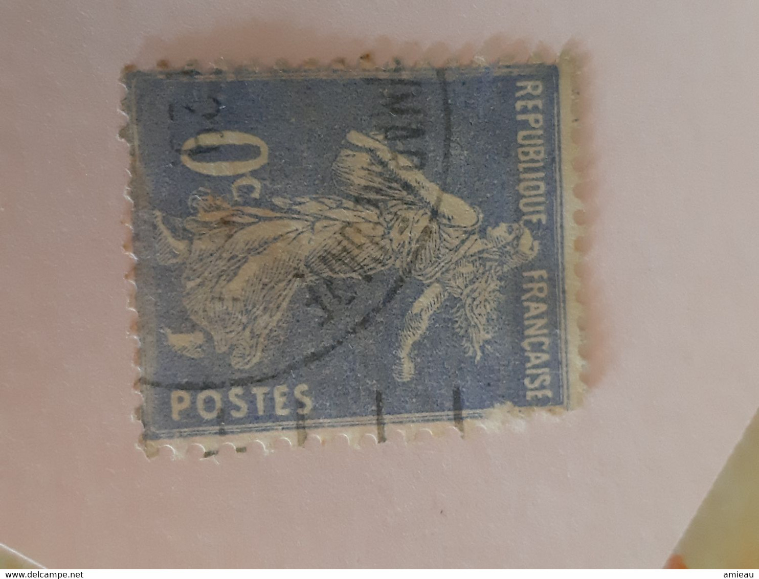 Vieux   Introuvable   Timbre Semeuse Bleu  0   C/    Zéro / Centimes/ - Used Stamps