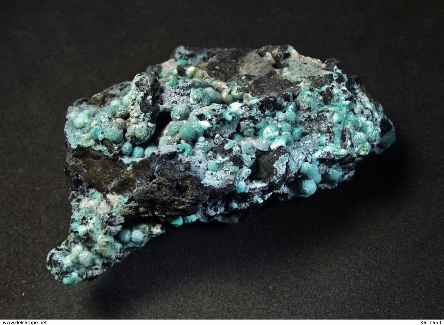 Chrysocolla After Malachite With Planchéite ( 7 X 5 X 4 Cm )  Mashamba West Mine - Kolwezi Mining Distr - DR Congo - Minéraux