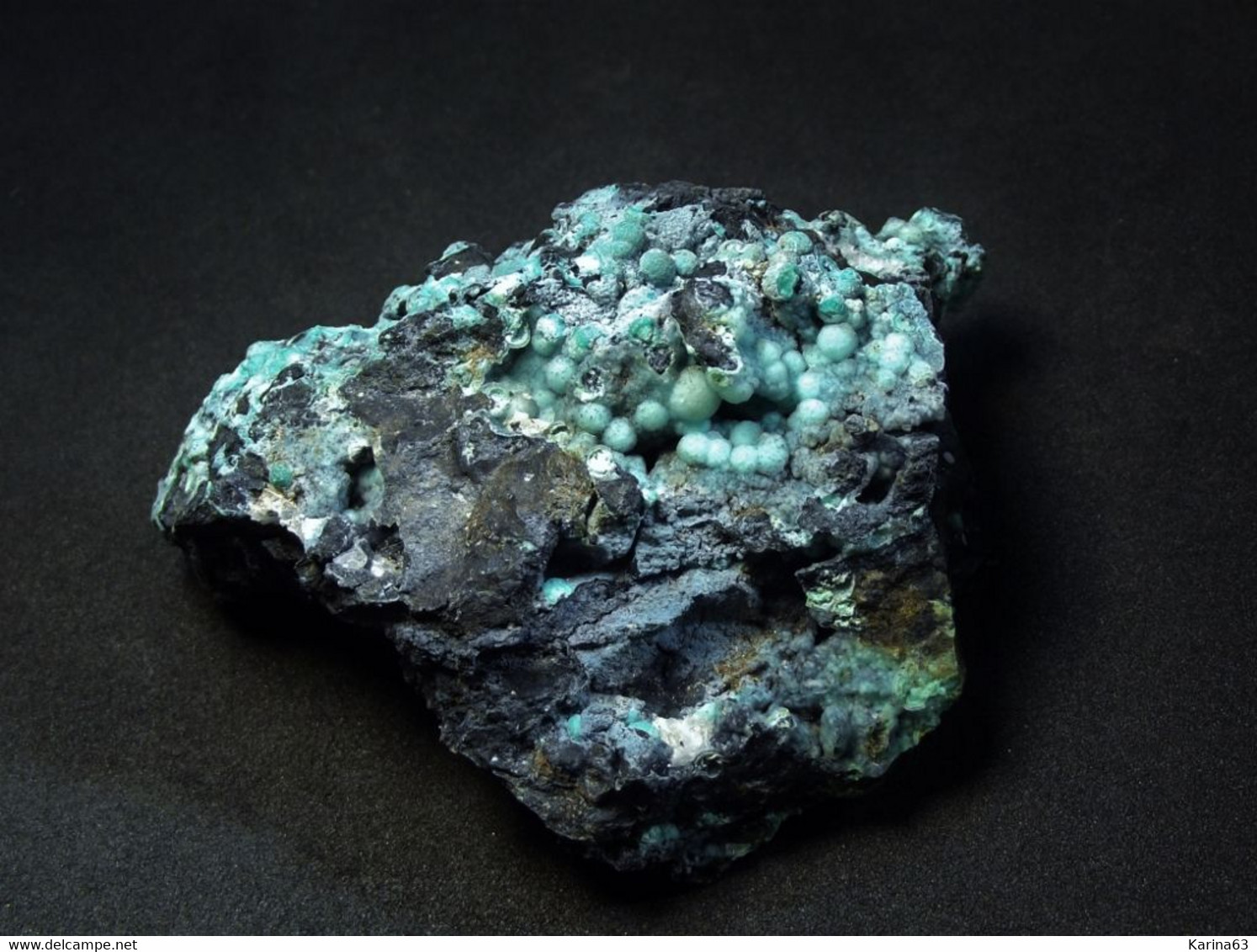 Chrysocolla After Malachite With Planchéite ( 7 X 5 X 4 Cm )  Mashamba West Mine - Kolwezi Mining Distr - DR Congo - Minéraux