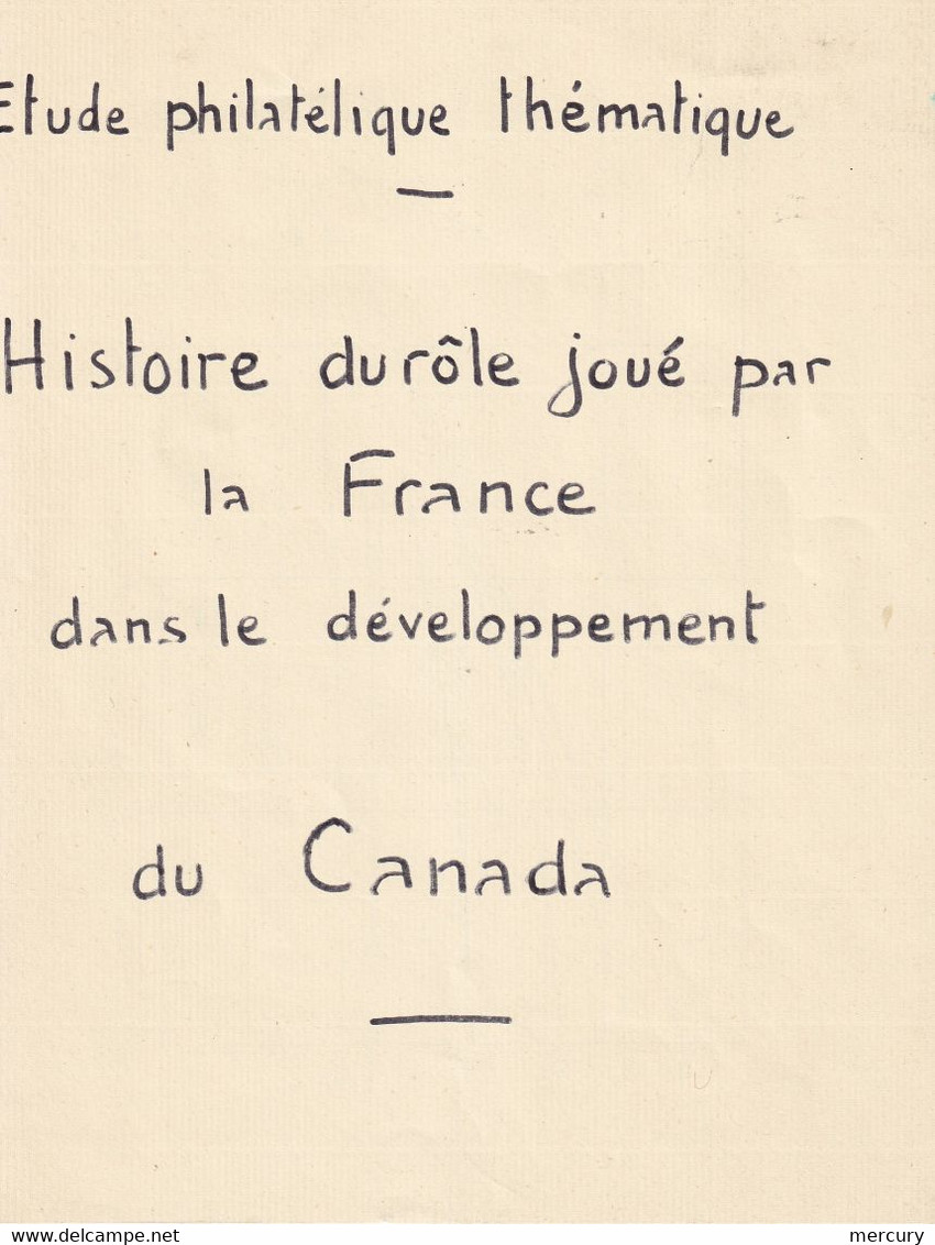 CANADA - Collection Sur Le Role De La France Dans Le Développement Du Canada - 17 Scans - Variedades Y Curiosidades