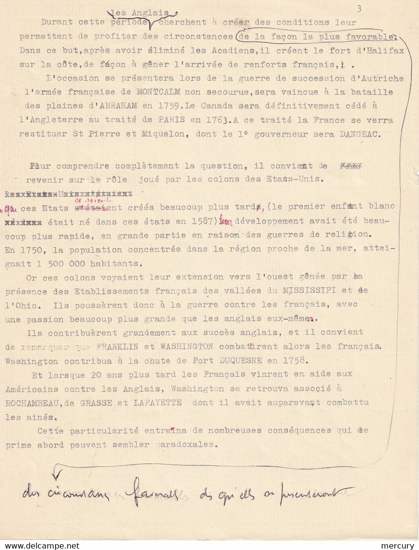 CANADA - Collection sur le role de la France dans le développement du Canada - 17 scans