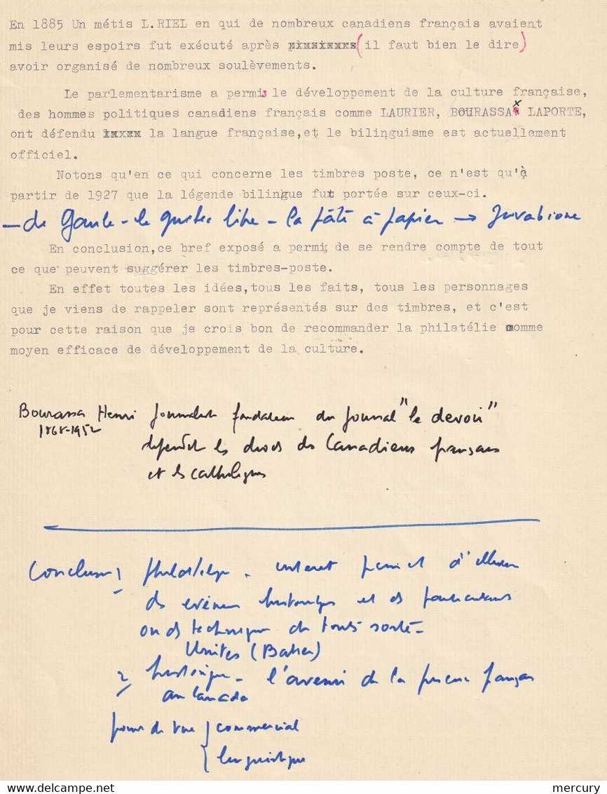 CANADA - Collection sur le role de la France dans le développement du Canada - 17 scans