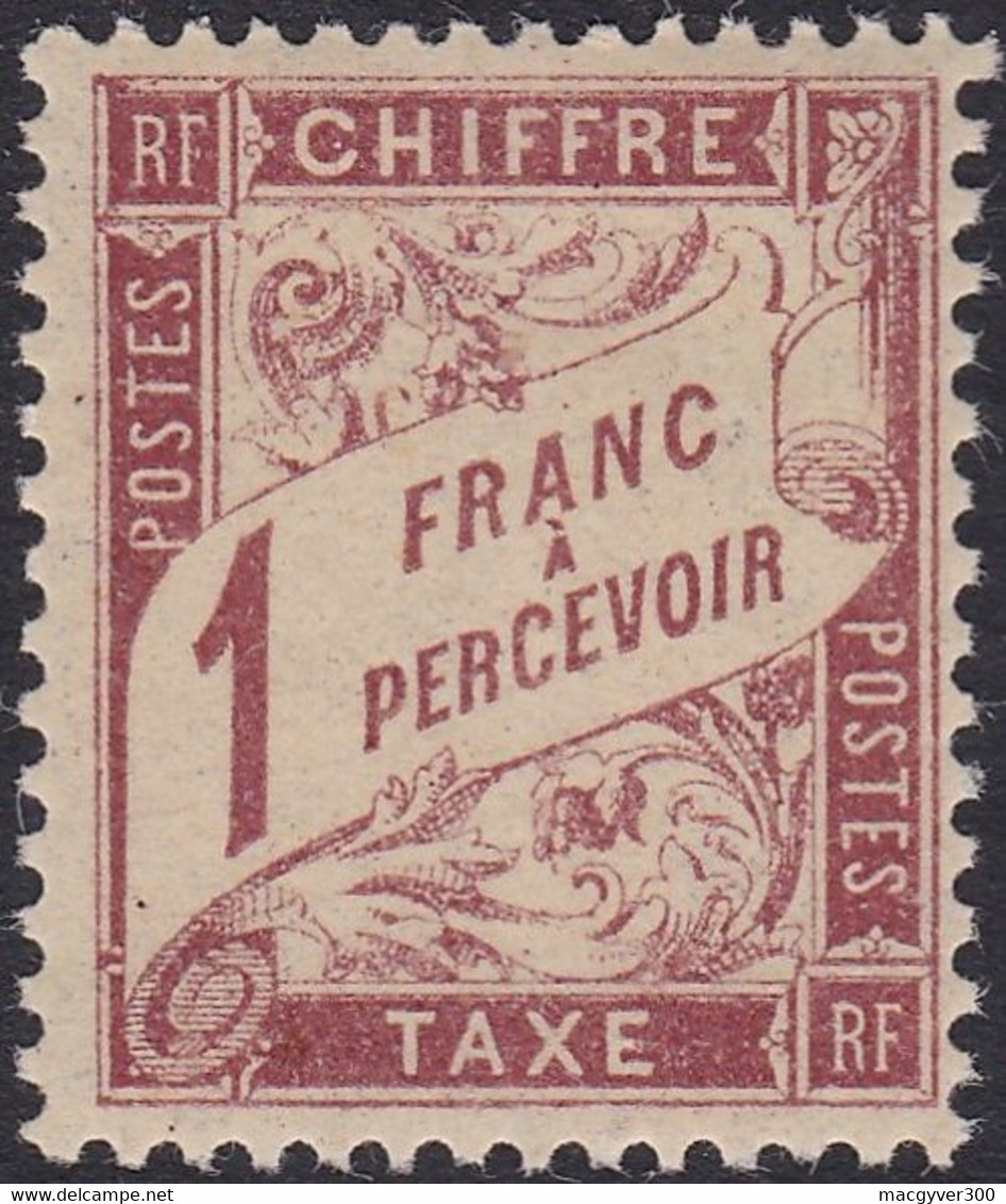 FRANCE, 1893-1935, Timbre Taxe ( Yvert 40 Lilas-brun Sur Paille) - 1859-1959 Mint/hinged