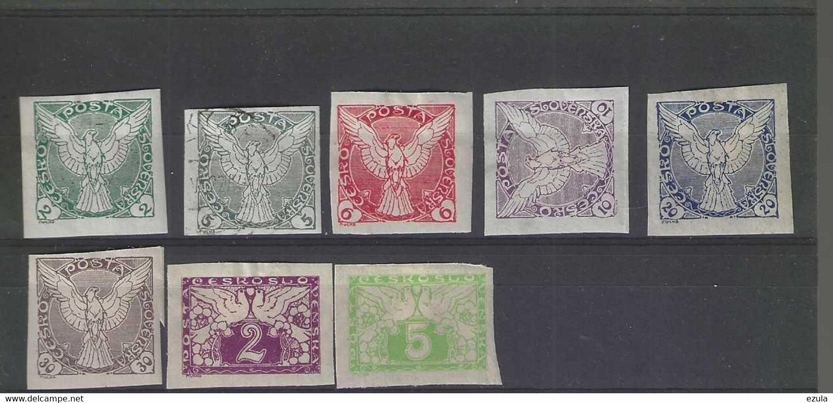 Timbres Tchécoslovaquie   N° 1 à 6 Et 9et 10 Timbres Journaux Neuf Avec Charnières - Official Stamps