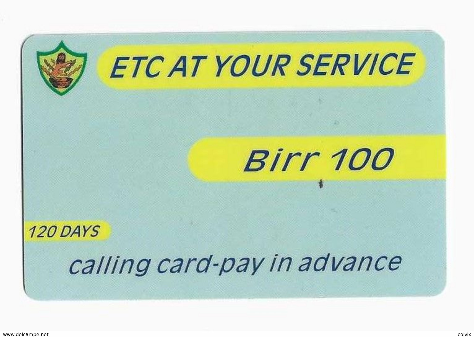ETHIOPIE Recharge ETC BIRR 100 120 Days Date 10/01/2005 - Aethiopien