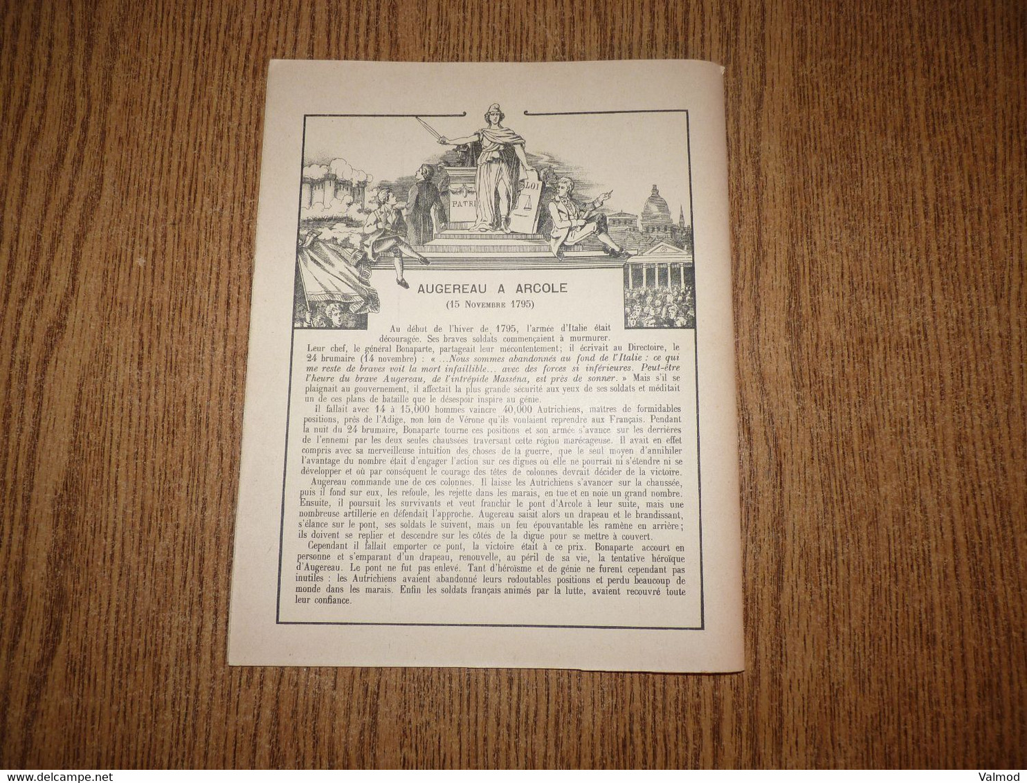 Protège-Cahier/Couverture "Série Historique N° 1 - Augereau à Arcole" - Format Plié 22,7 X 17,9 Cm Environ. - Protège-cahiers